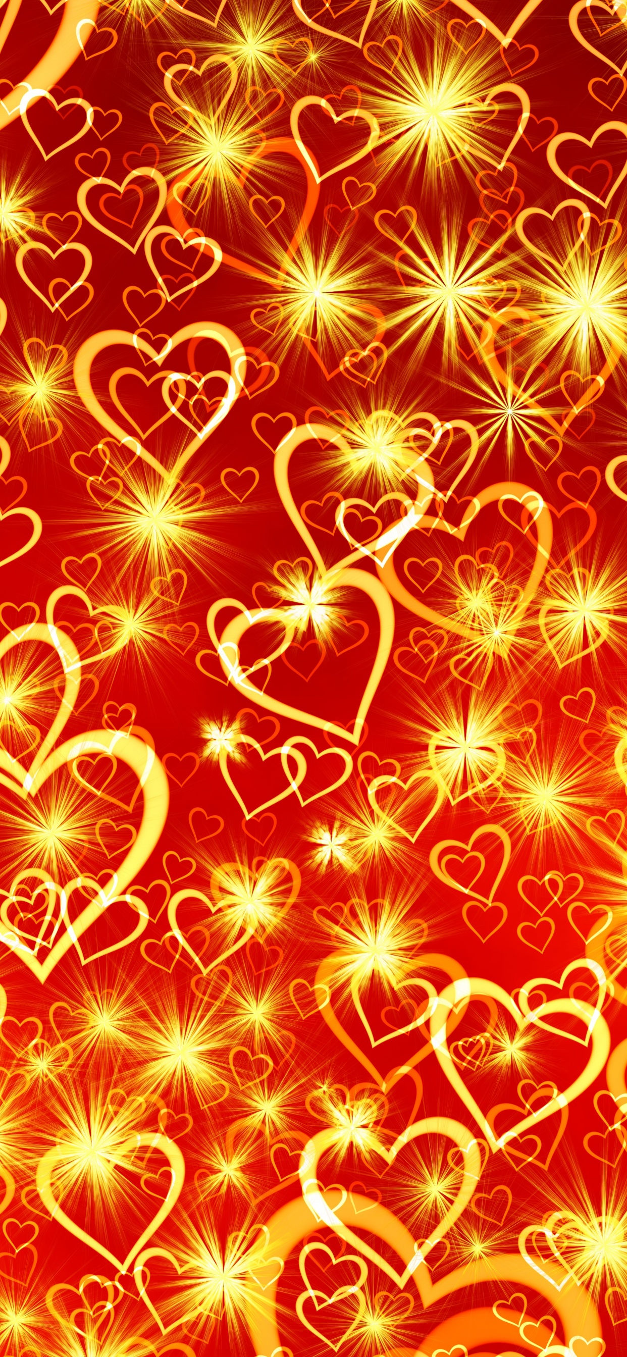 Herzen, Valentines Tag, Gelb, Orange, Diwali. Wallpaper in 1242x2688 Resolution