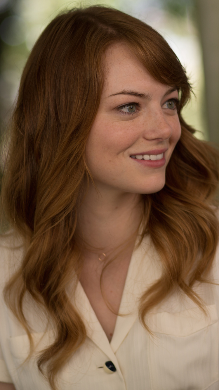 Emma Stone, Haar, Gesicht, Mimik, Schönheit. Wallpaper in 750x1334 Resolution