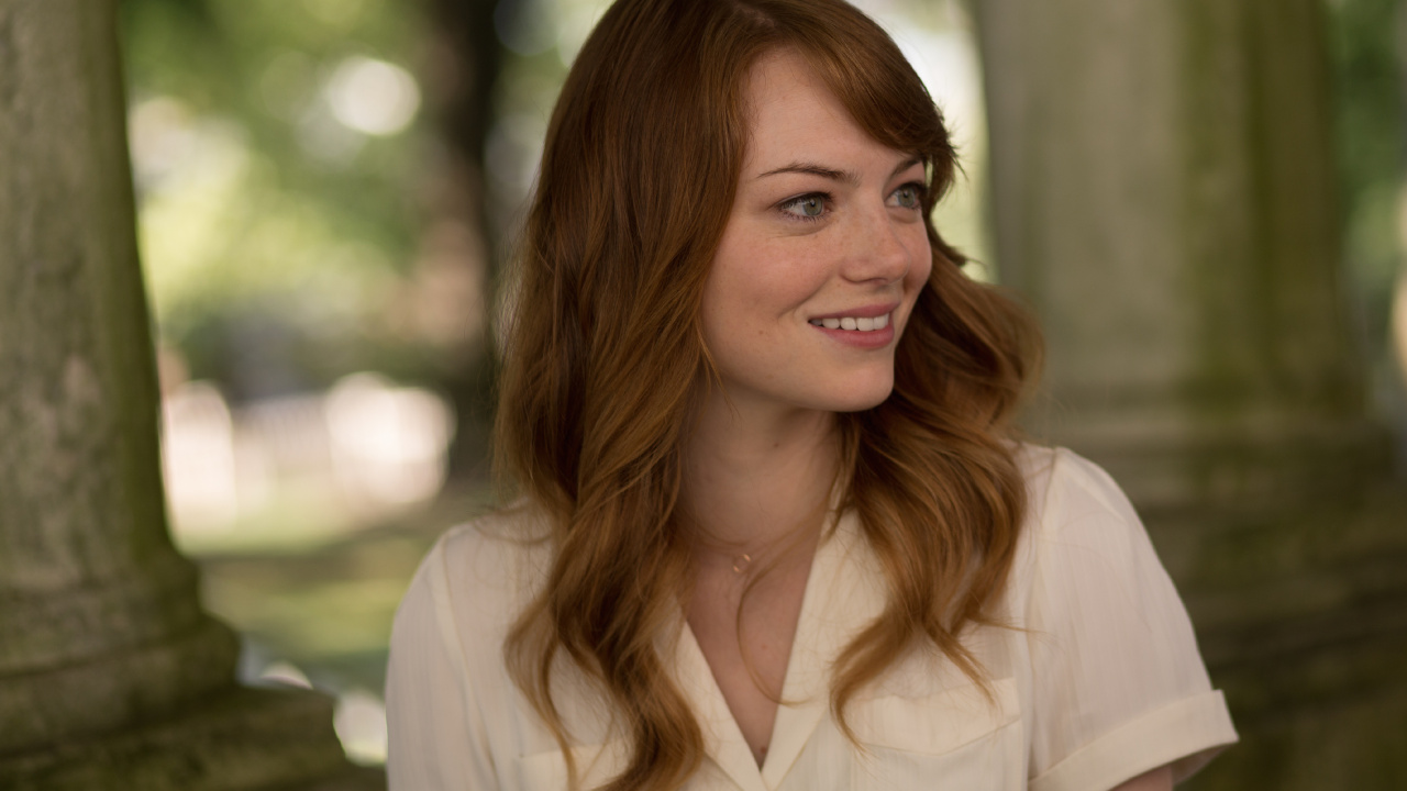 Emma Stone, 头发, 面部表情, 发型, 棕色的头发 壁纸 1280x720 允许