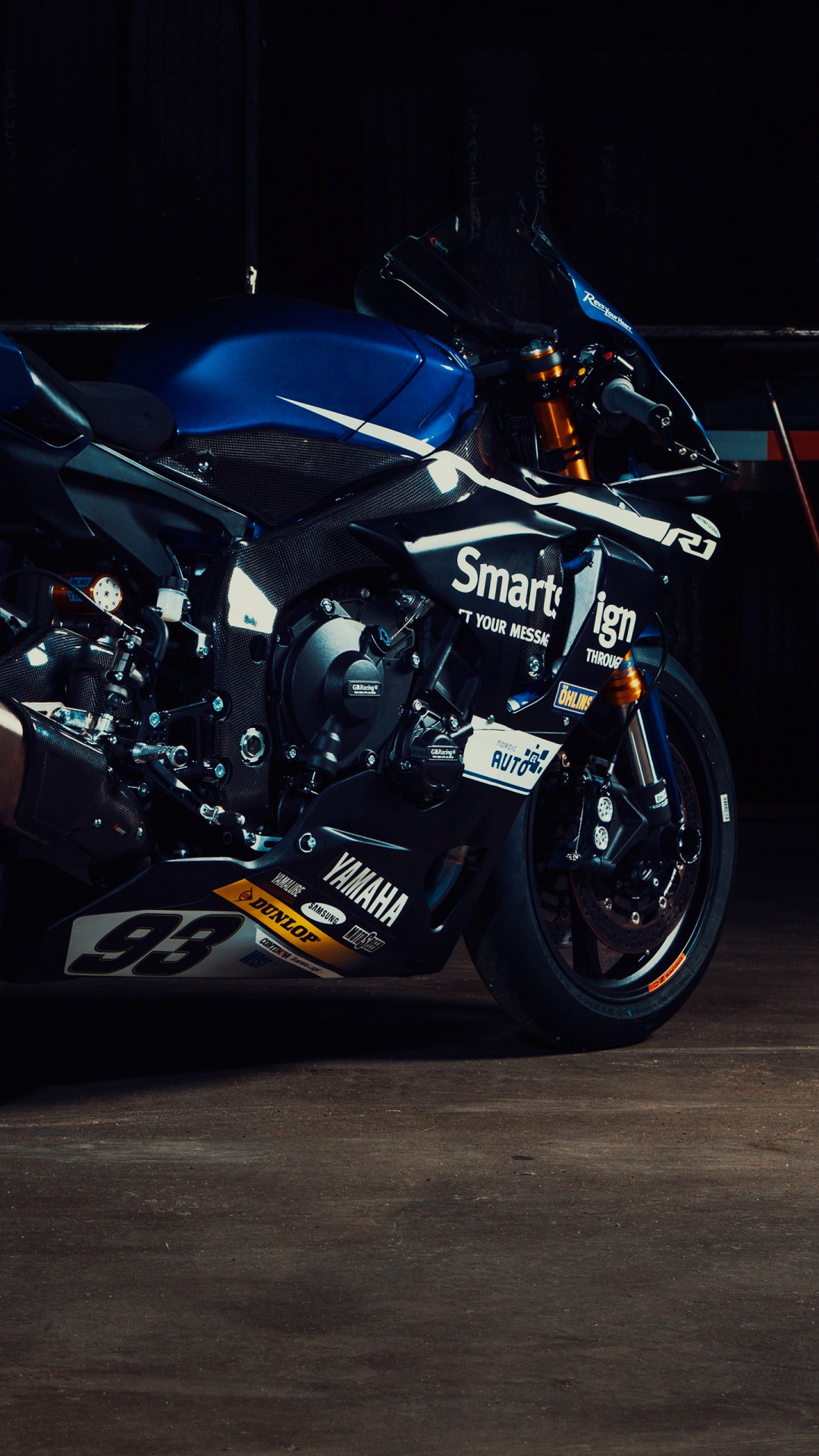 Blue and Black Sports Bike. Wallpaper in 1080x1920 Resolution