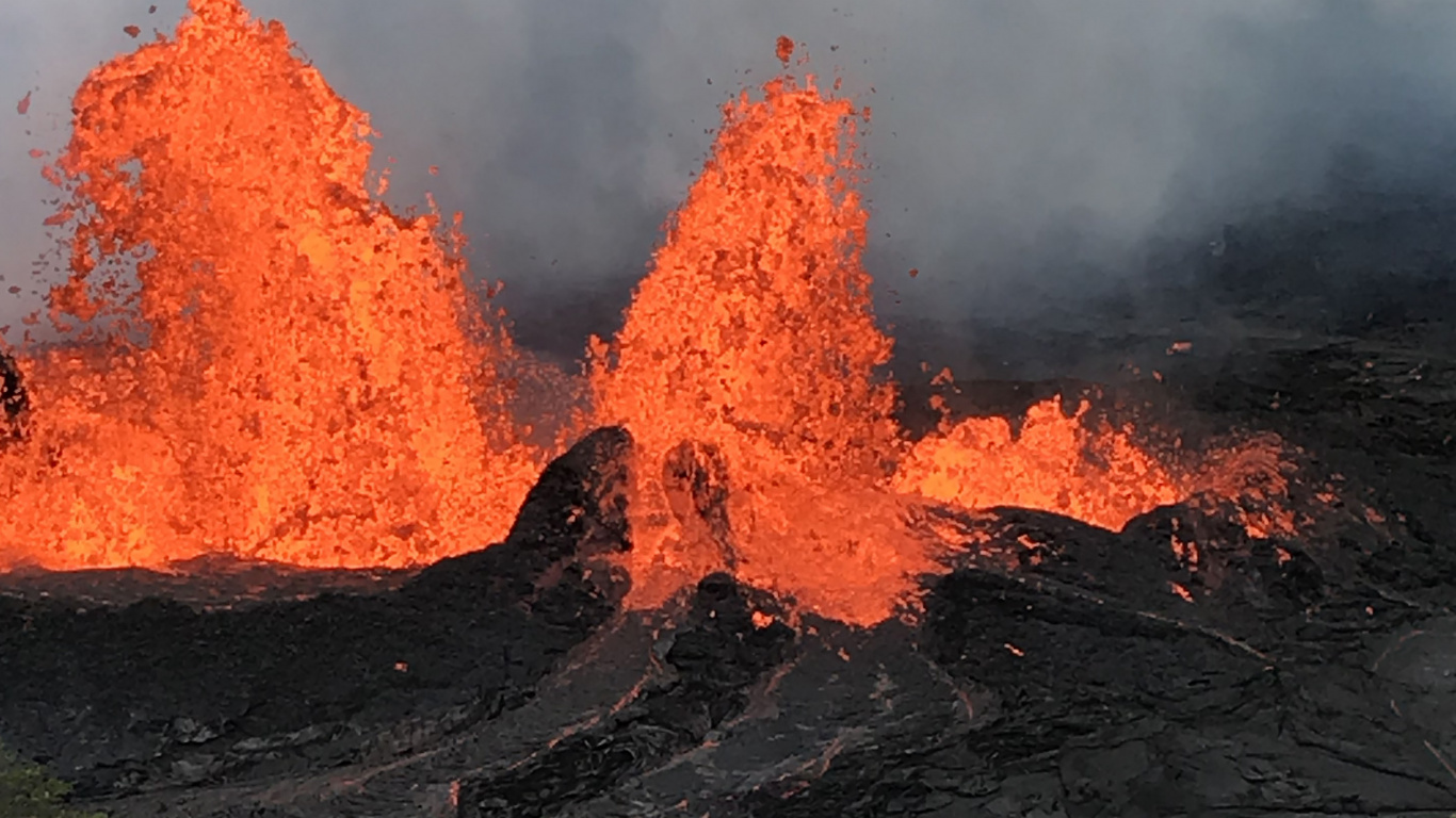 Observatorio De Volcanes De Hawai, Volcán, Fuego, Volcánica de Terreno, Llama. Wallpaper in 1366x768 Resolution