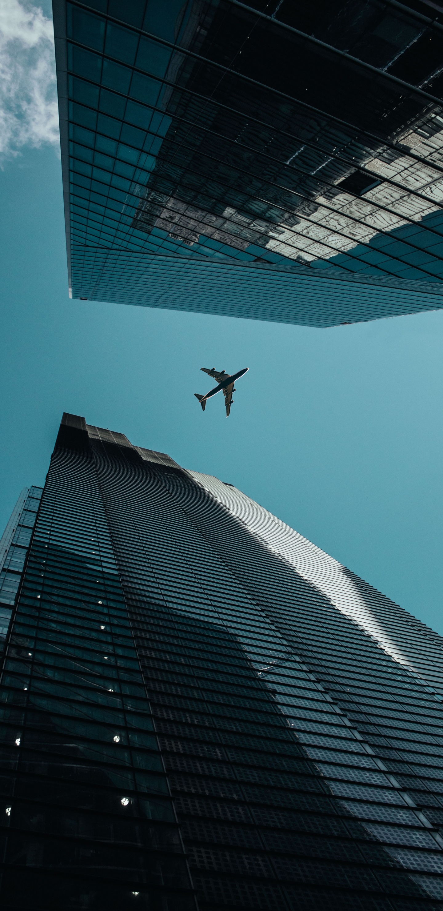 Avion, Vol, Bâtiment, Gratte-ciel, la Journée. Wallpaper in 1440x2960 Resolution