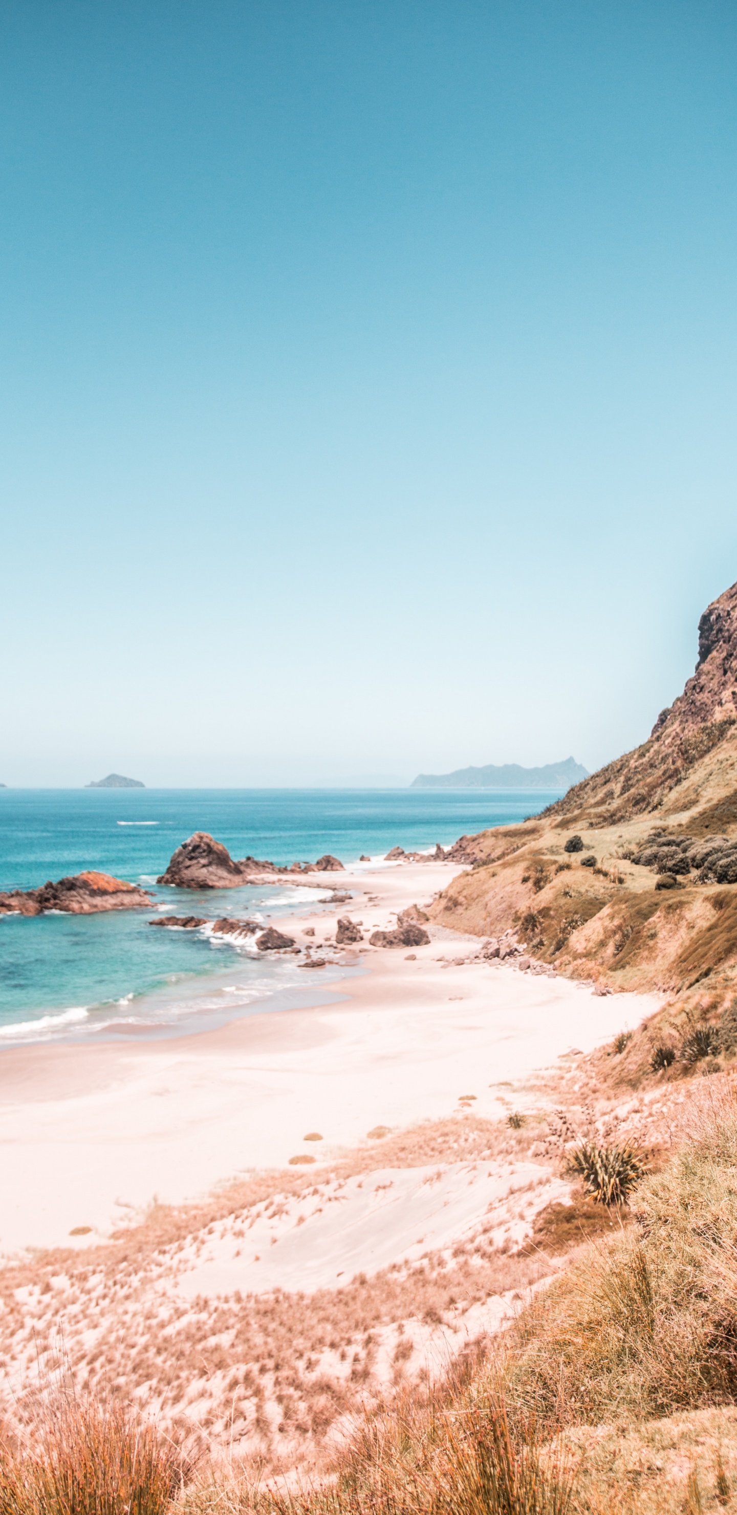 Beach, Sea, Coast, Cove, Body of Water. Wallpaper in 1440x2960 Resolution