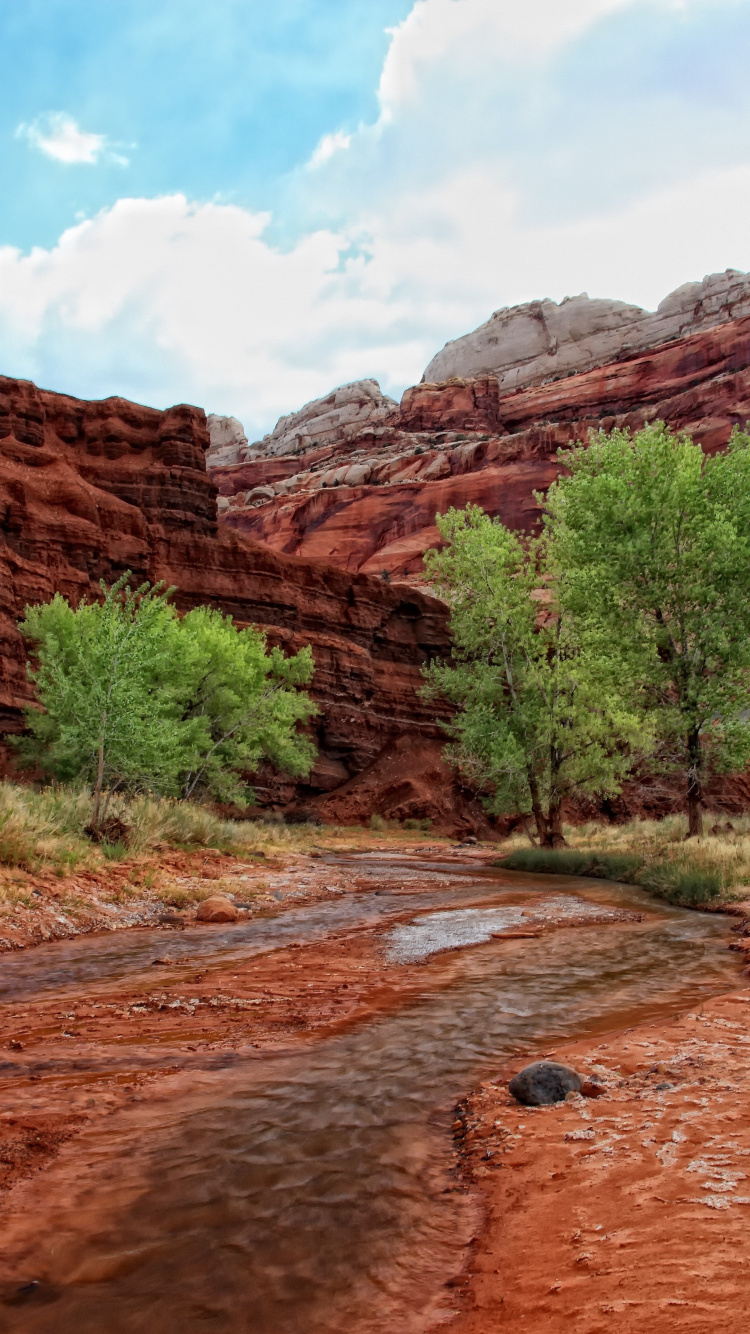 Brown Rocky Mountain Under Blue Sky During Daytime. Wallpaper in 750x1334 Resolution