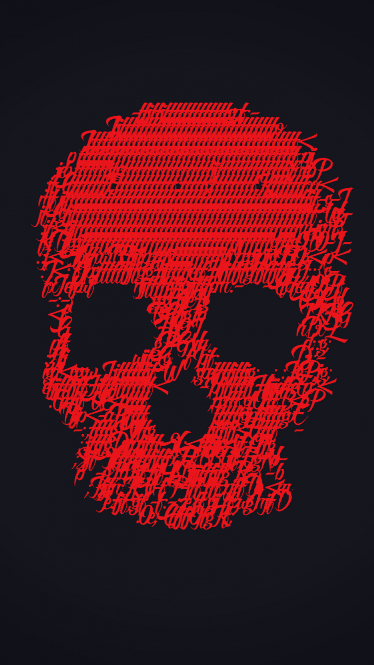 Red Skull, Art, Red, Skull, Bone. Wallpaper in 750x1334 Resolution
