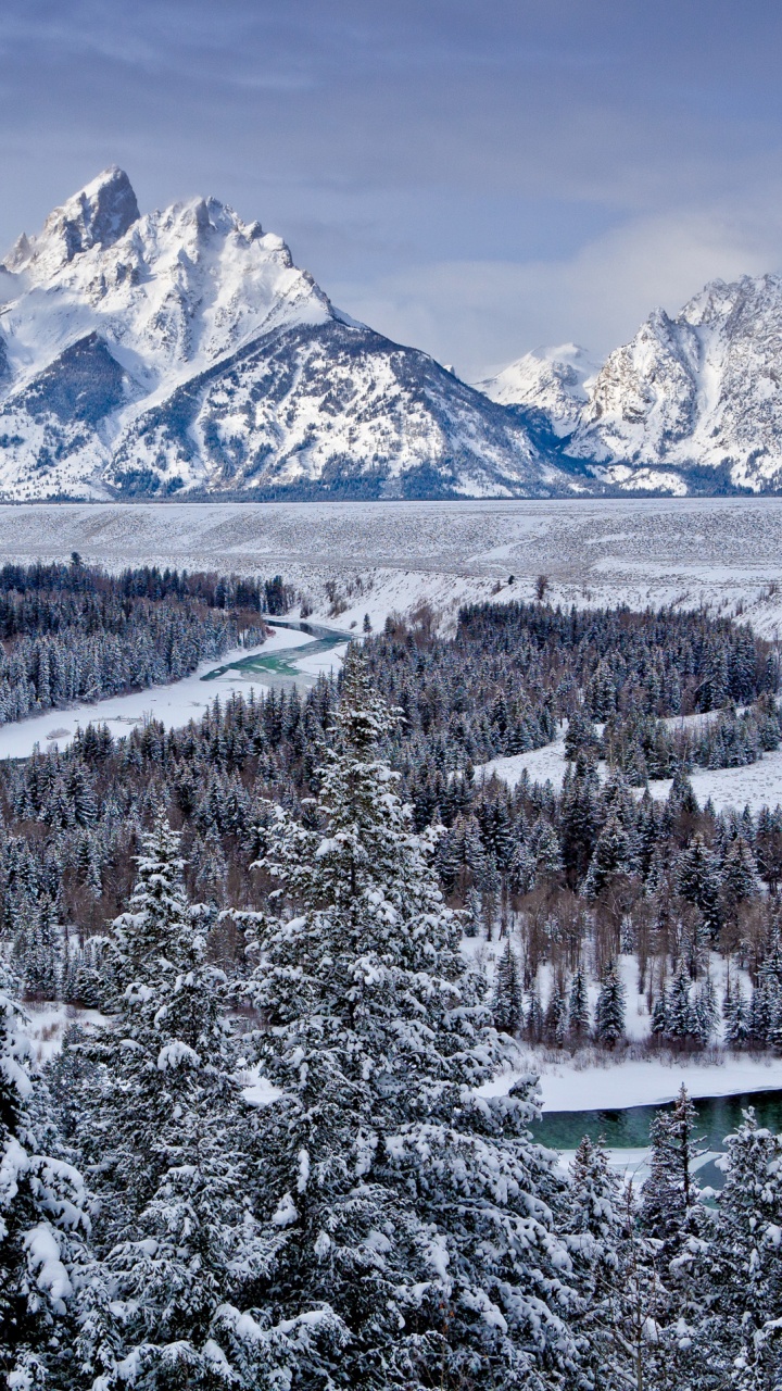大顿国家公园, 大顿, 公园, 多山的地貌, 冬天 壁纸 720x1280 允许