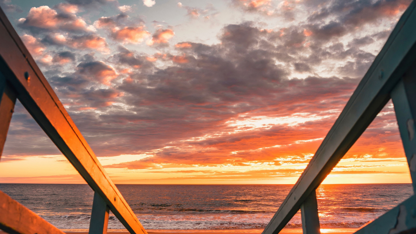 Wait on You Lord, Cloud, Water, Atmosphere, Afterglow. Wallpaper in 1366x768 Resolution