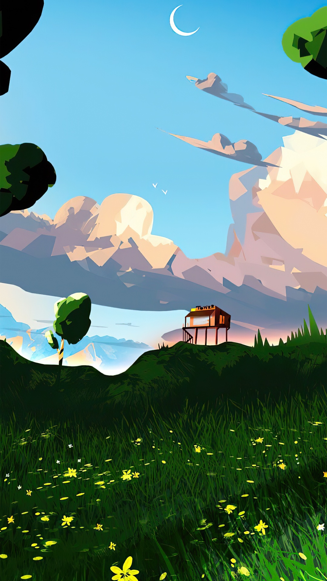 野花, 艺术, 绘画, 扇子的艺术, 卡通 壁纸 1080x1920 允许