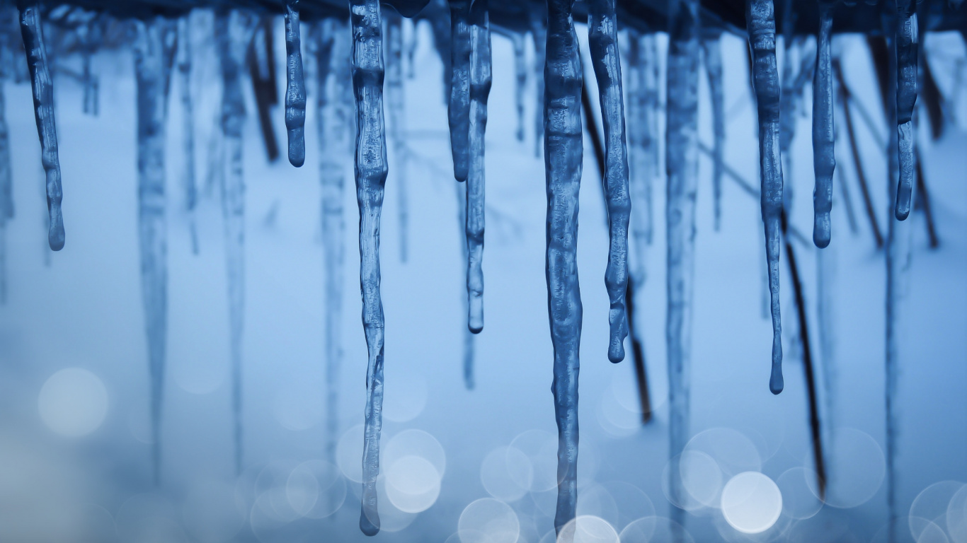 Carámbano, Azul, Hielo, Agua, Congelación. Wallpaper in 1366x768 Resolution