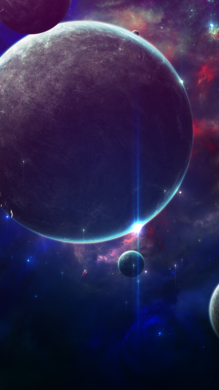 Vollmond Mit Blauem Und Schwarzem Hintergrund. Wallpaper in 720x1280 Resolution