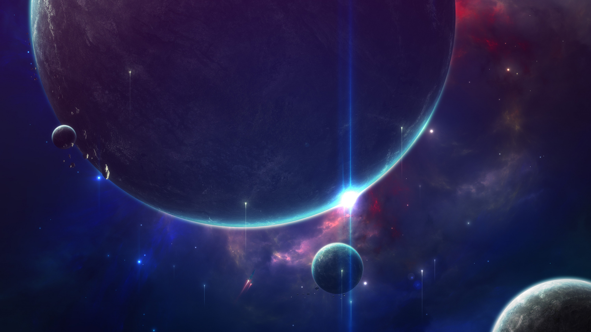 Pleine Lune Sur Fond Bleu et Noir. Wallpaper in 1920x1080 Resolution