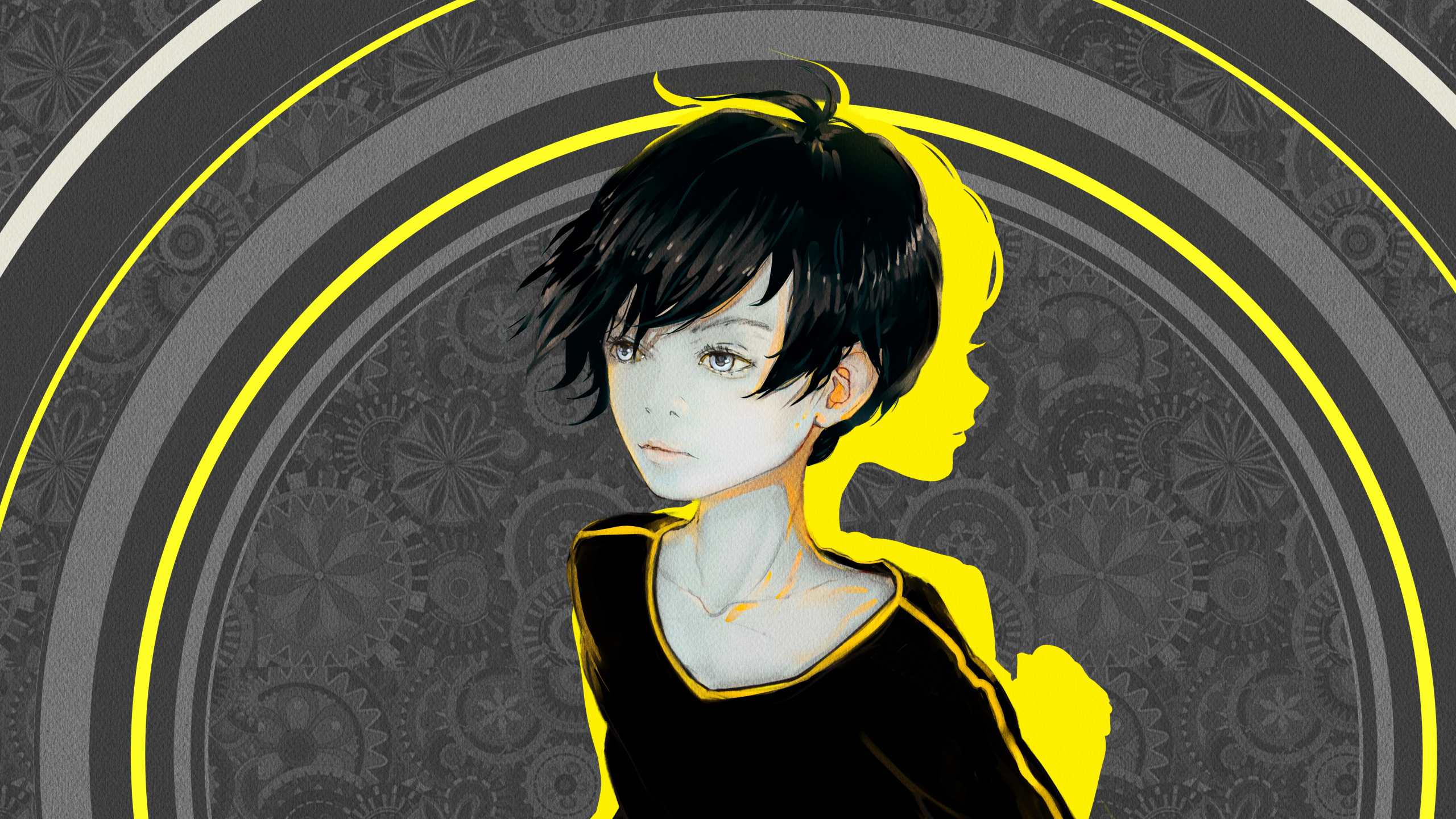 艺术, 黄色的, 卡通, 圆圈, 图形设计 壁纸 2560x1440 允许