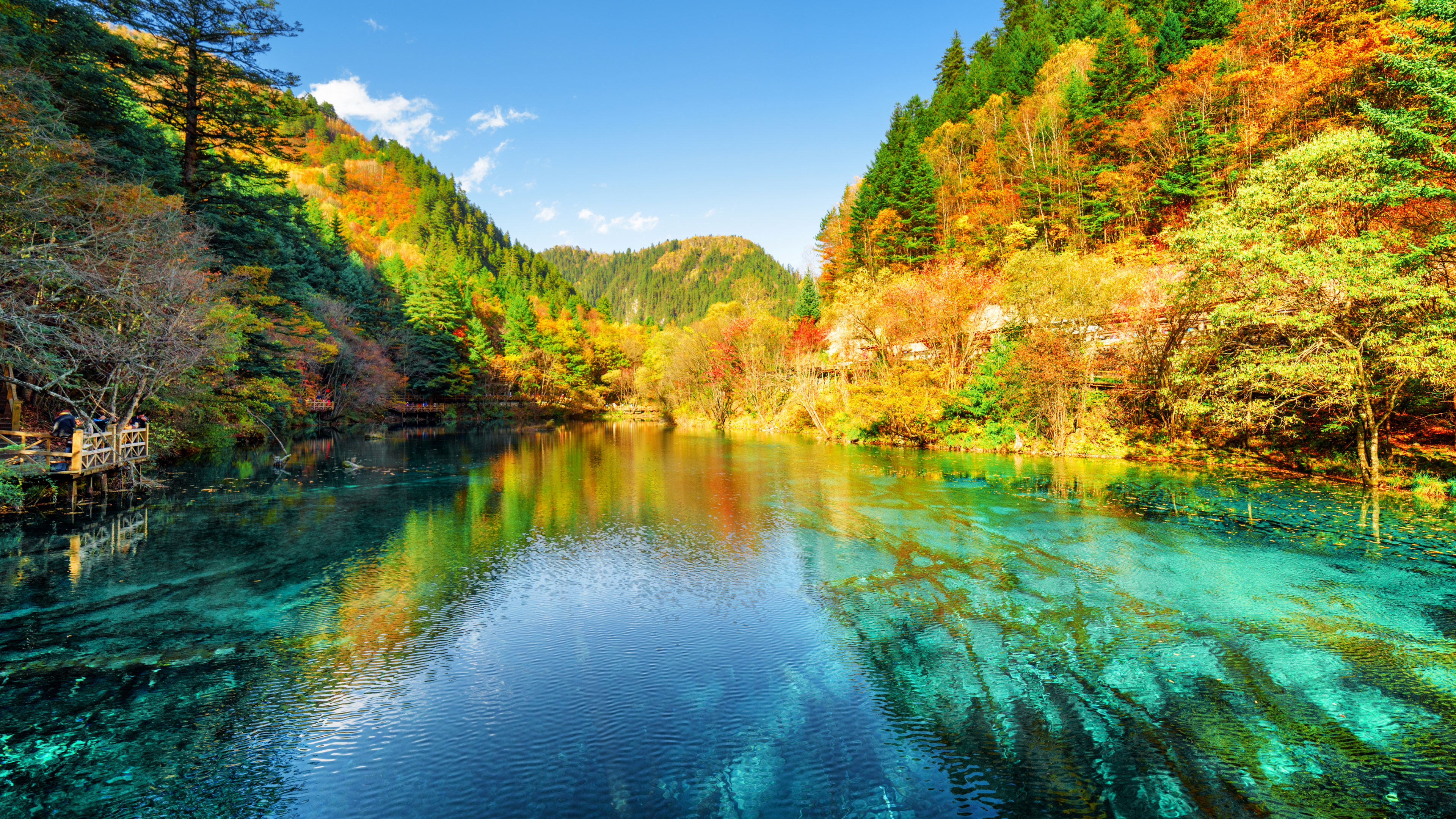 Jiuzhai Valley National Park, National Park, Park, Illustration, Water. Wallpaper in 3840x2160 Resolution