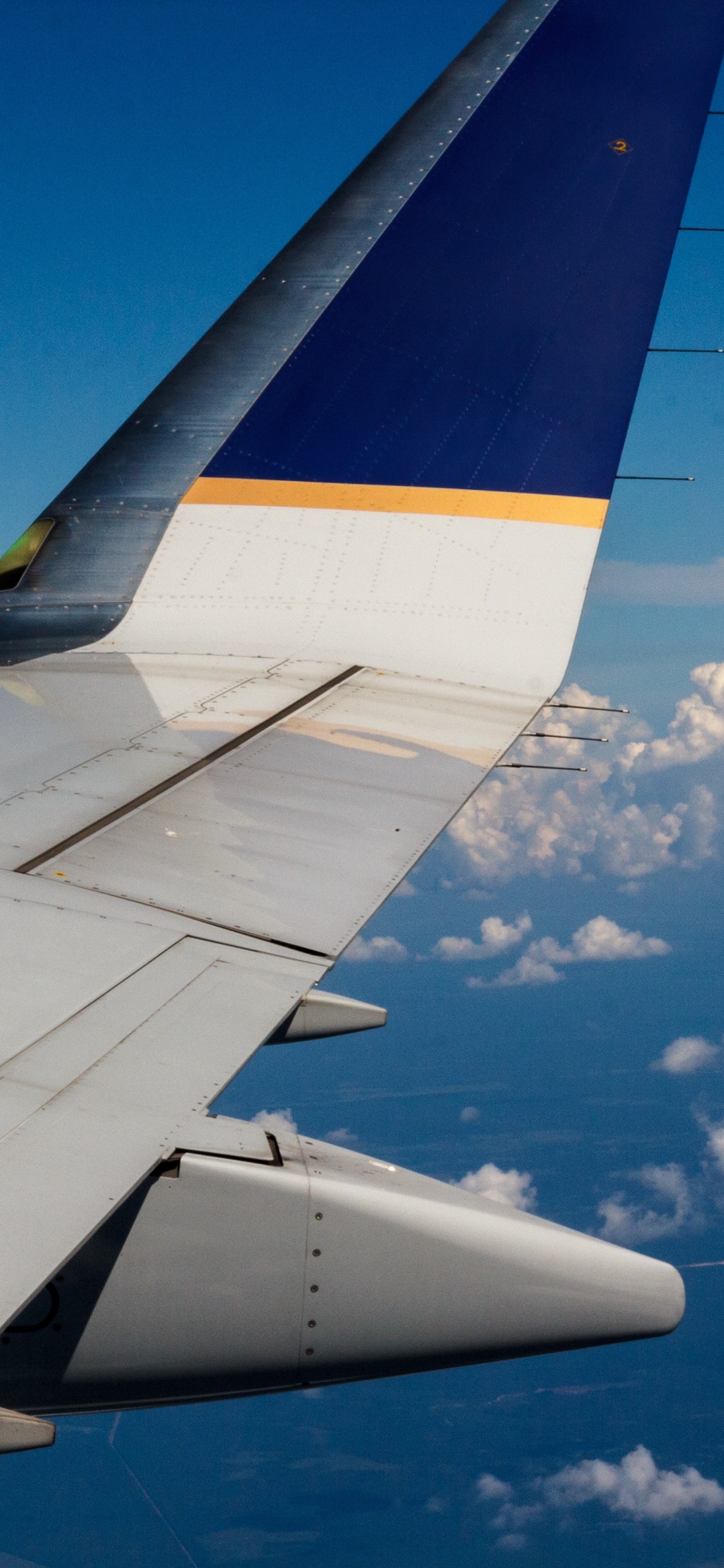 White and Blue Airplane Wing During Daytime. Wallpaper in 1242x2688 Resolution