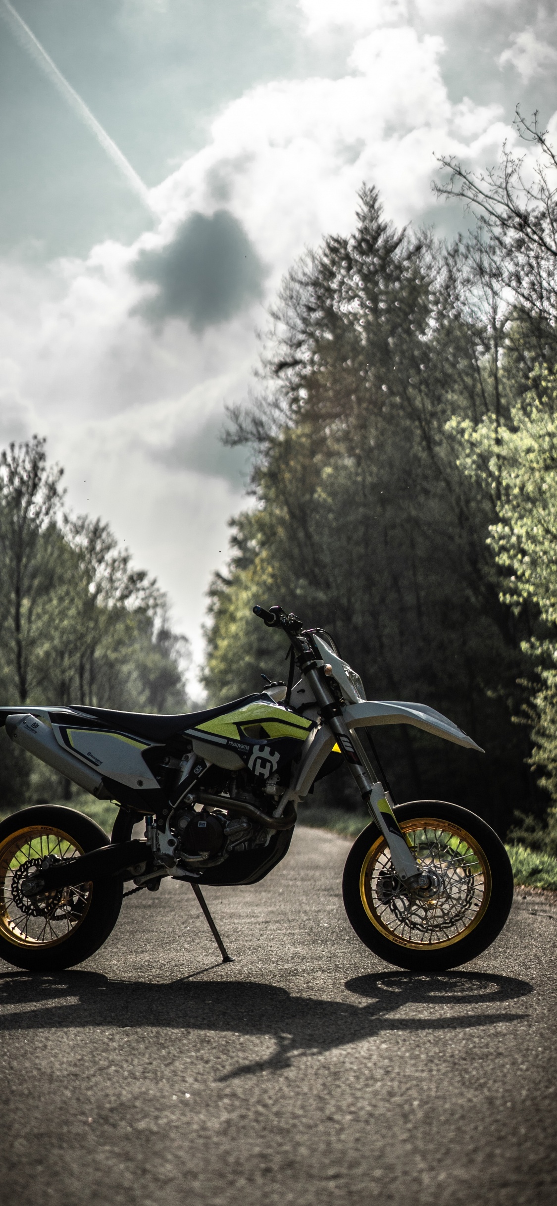 的土壤, 天空, 轮胎, 森林, 滑胎 壁纸 1125x2436 允许