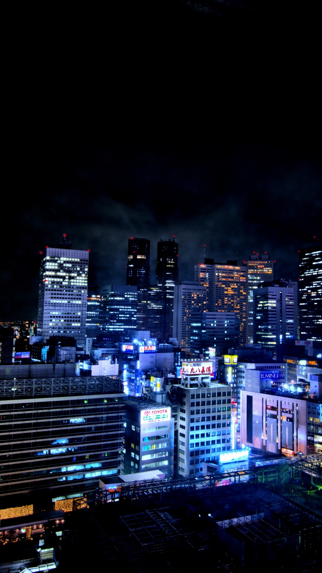 Horizon de la Ville Pendant la Nuit. Wallpaper in 1080x1920 Resolution