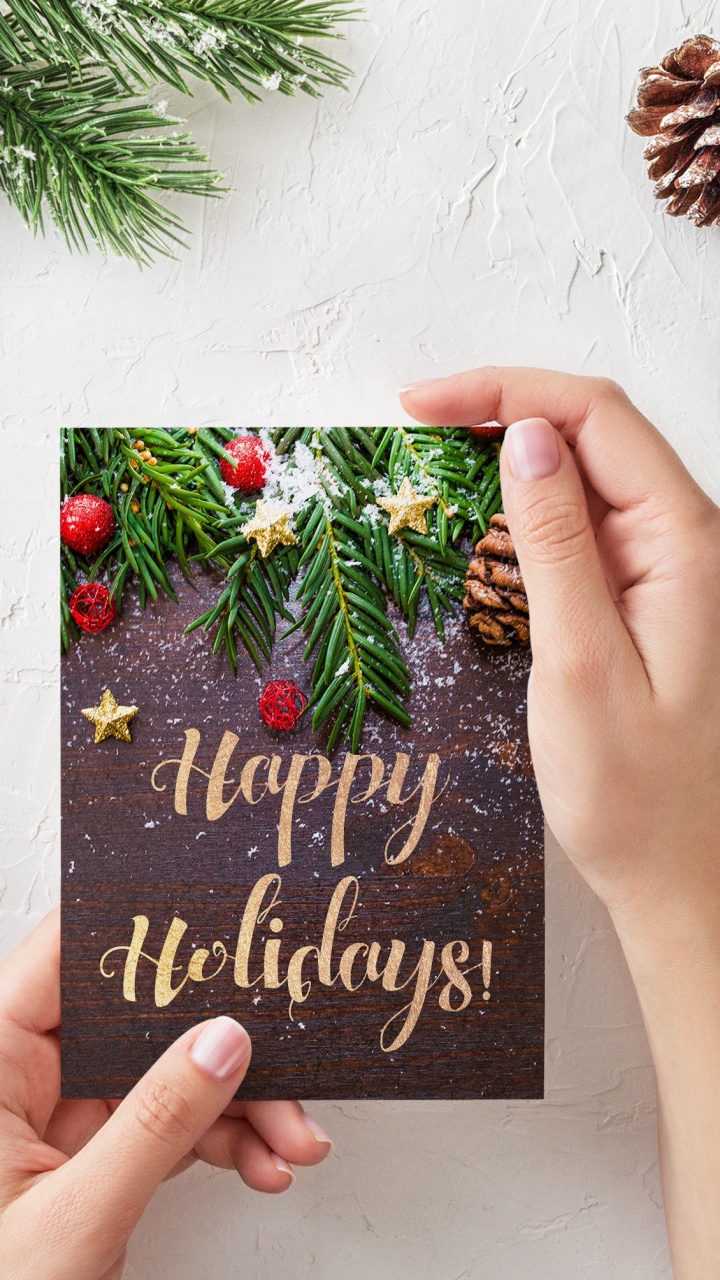 Christmas Card, Christmas Day, Holiday, Branch, Pine. Wallpaper in 720x1280 Resolution