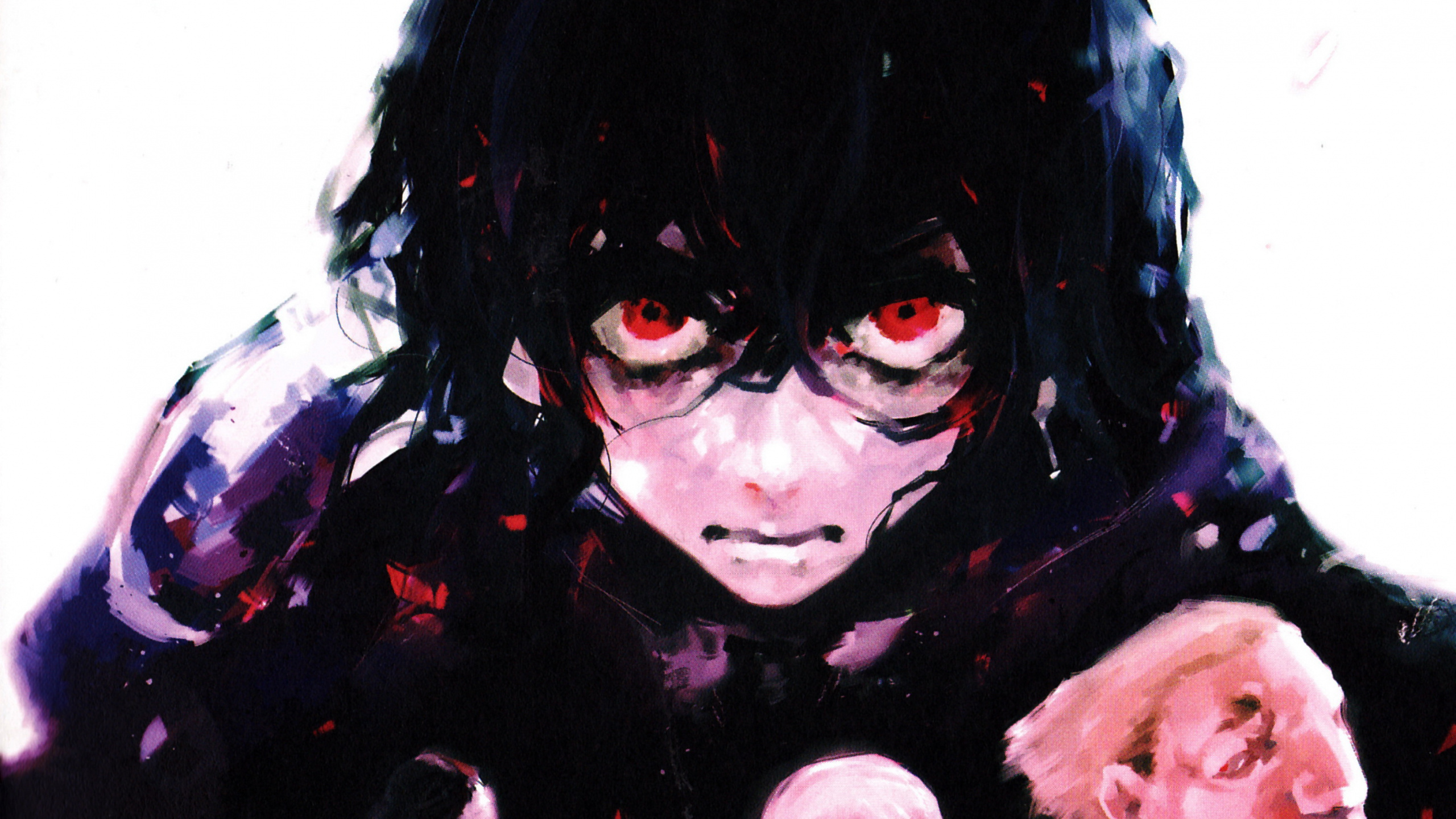 Black Haired Woman With Black Hair and Red Scarf. Wallpaper in 2560x1440 Resolution