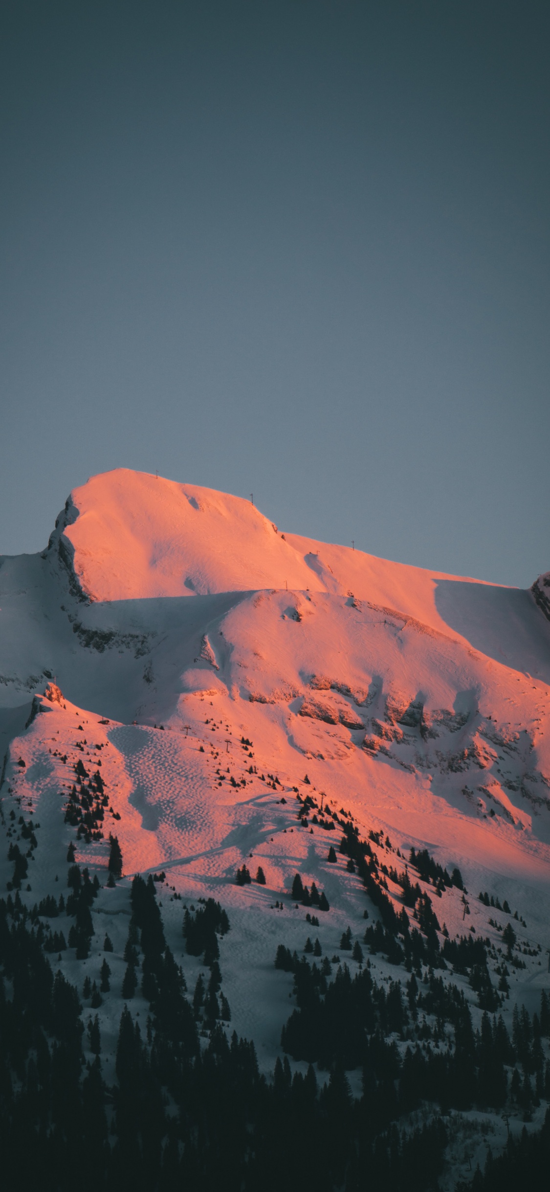 Afterglow, Pente, Paysage Naturel, Highland, Neige. Wallpaper in 1125x2436 Resolution