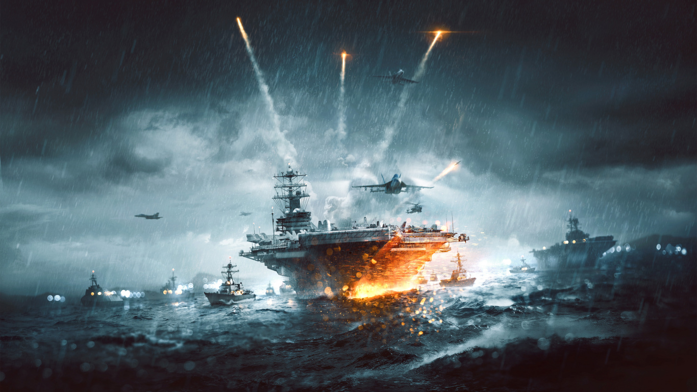 Battlefield 1, Battlefield 4 Naval Strike, Battleship, Ship, Boat. Wallpaper in 1366x768 Resolution