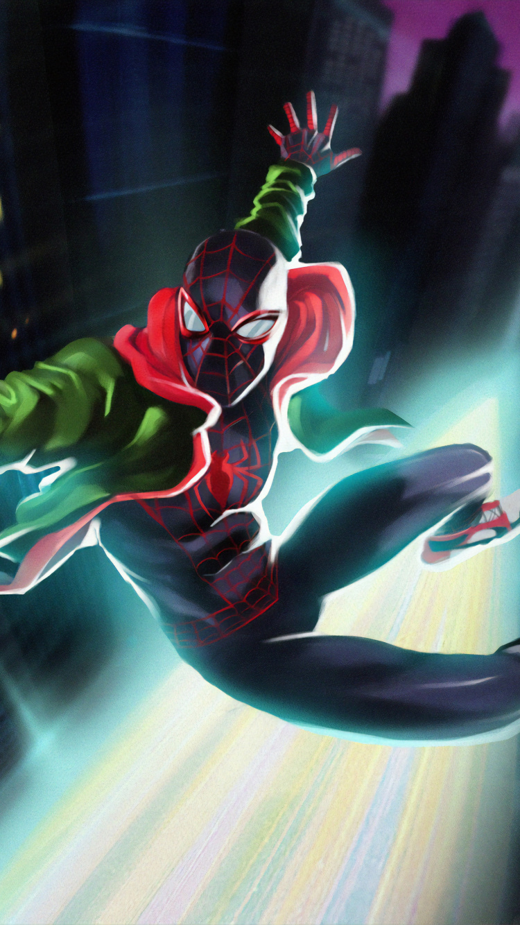 里*莫拉莱斯, Spider-man, 图形设计, 街舞, 动画 壁纸 750x1334 允许