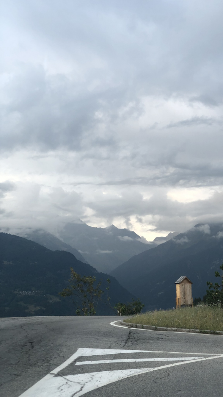 Road, Cloud, Mountainous Landforms, Road Surface, Infrastructure. Wallpaper in 750x1334 Resolution
