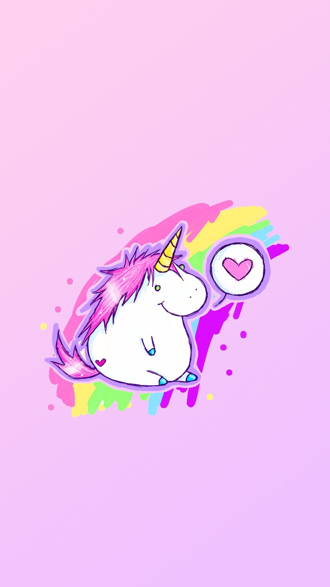 Weiße Und Violette Tierillustration. Wallpaper in 1080x1920 Resolution