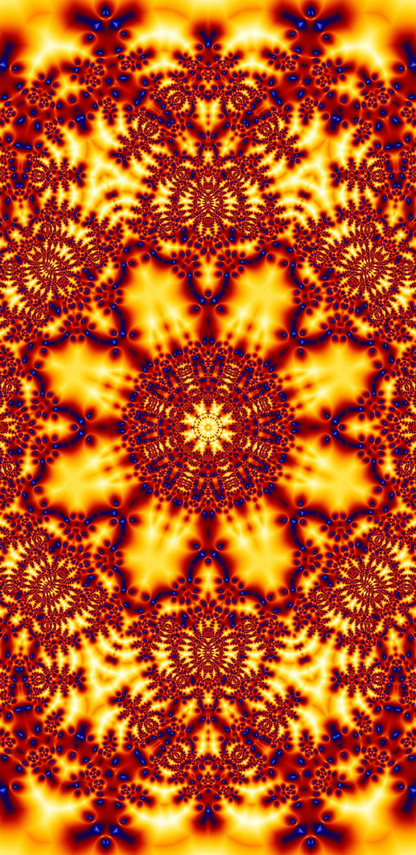 Yellow and Black Floral Textile. Wallpaper in 1440x2960 Resolution