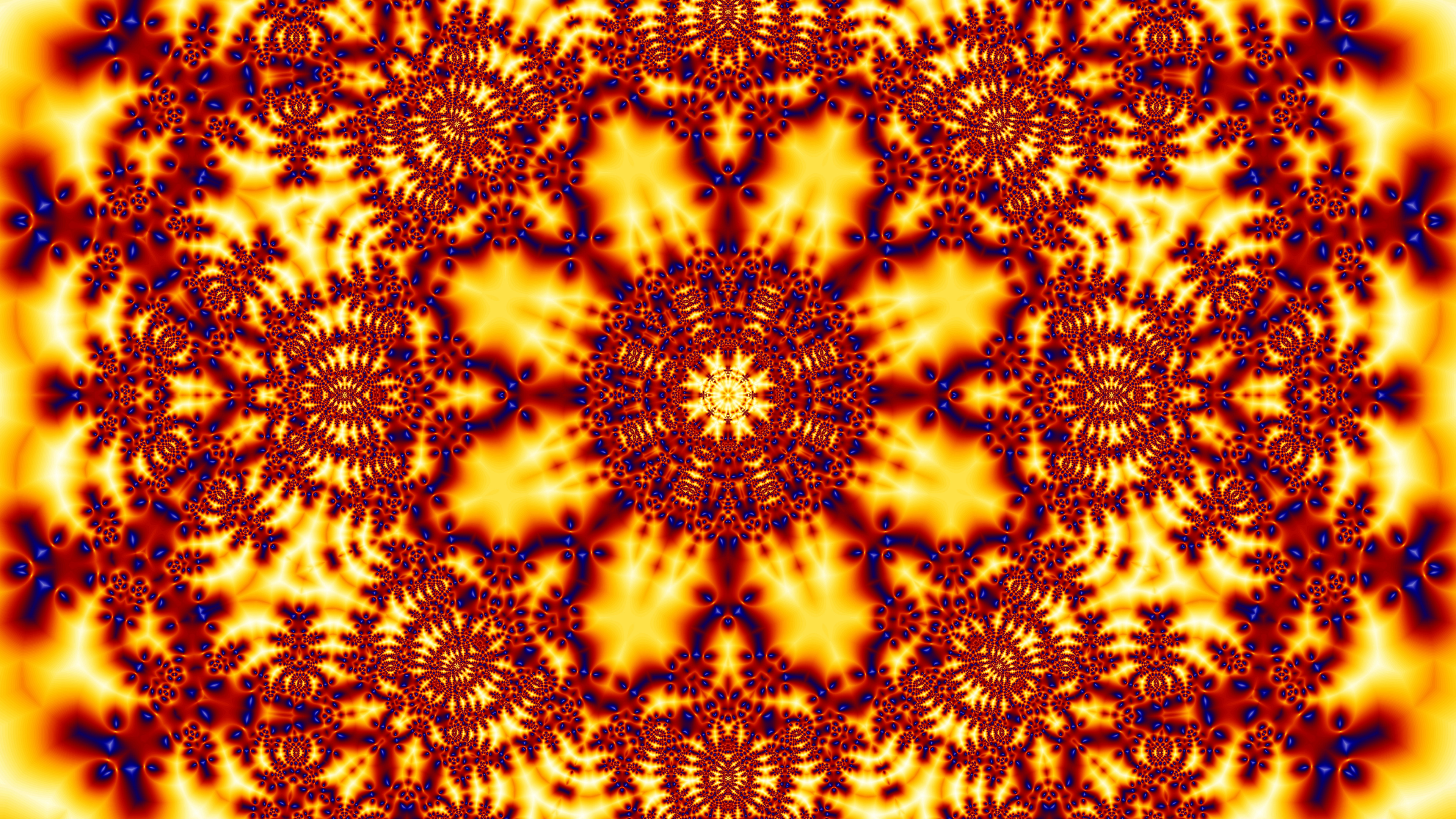 对称, 分形技术, 黄色的, 万花筒, 艺术 壁纸 3840x2160 允许