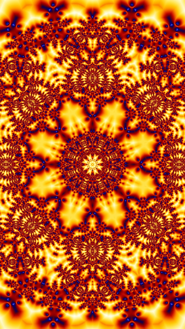 对称, 分形技术, 黄色的, 万花筒, 艺术 壁纸 720x1280 允许