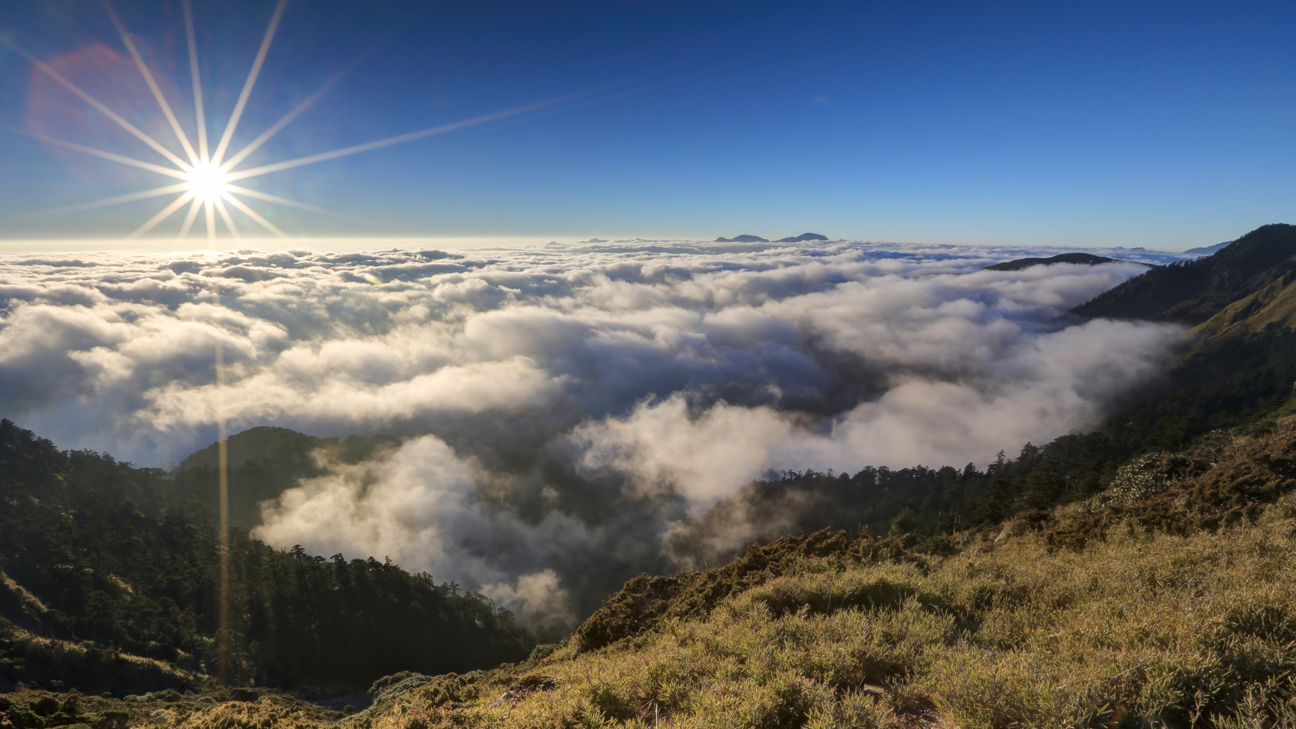 山脉, 高地, 多山的地貌, 荒野, 积云 壁纸 2560x1440 允许