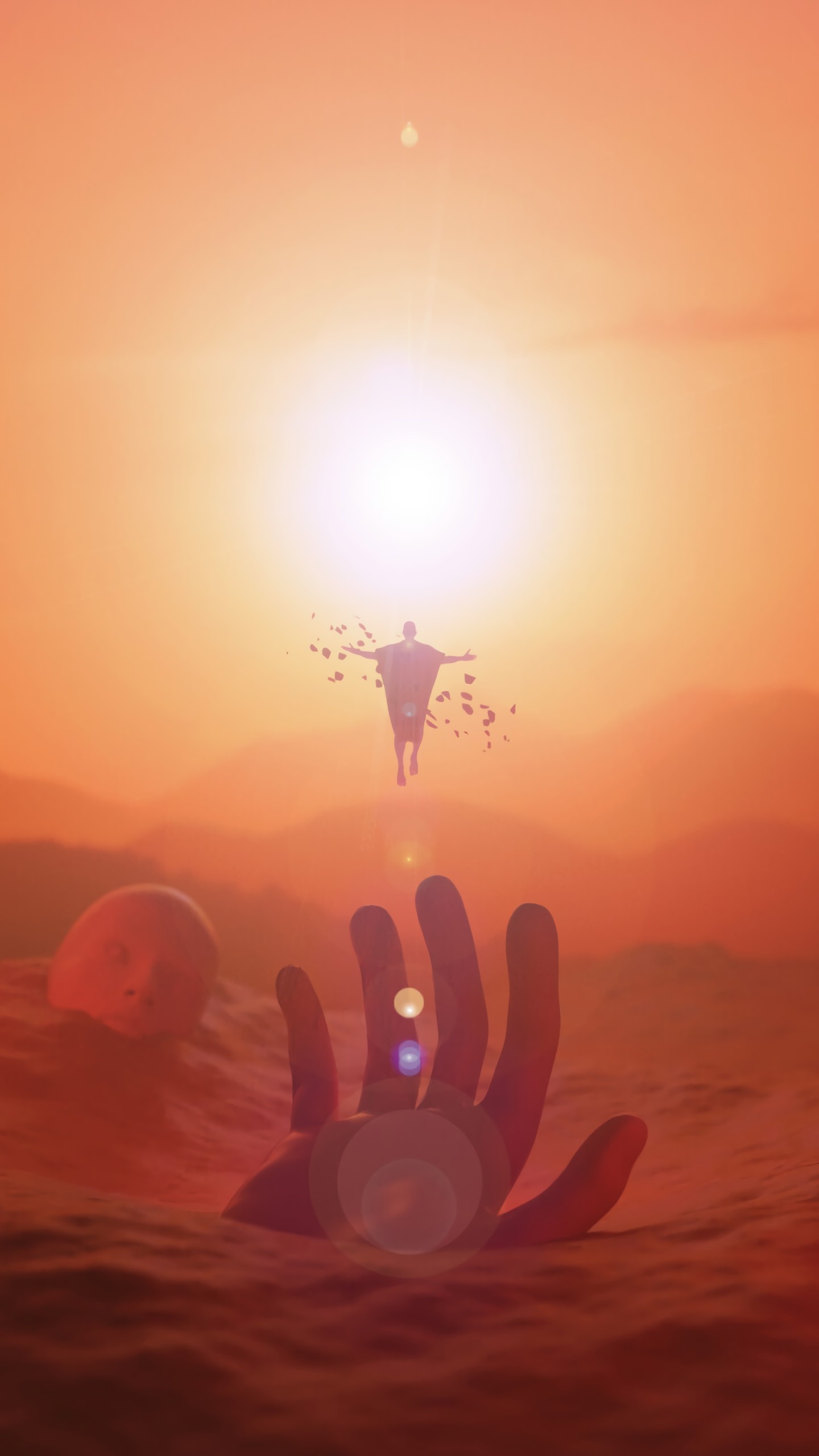 3 Person Sitting on Sand During Sunset. Wallpaper in 1440x2560 Resolution