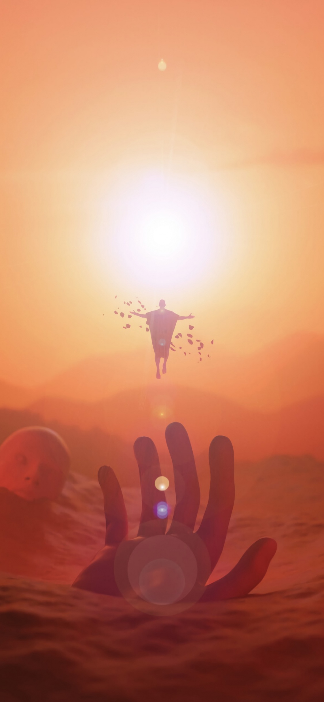 3 Personen Sitzen Bei Sonnenuntergang Auf Sand. Wallpaper in 1125x2436 Resolution