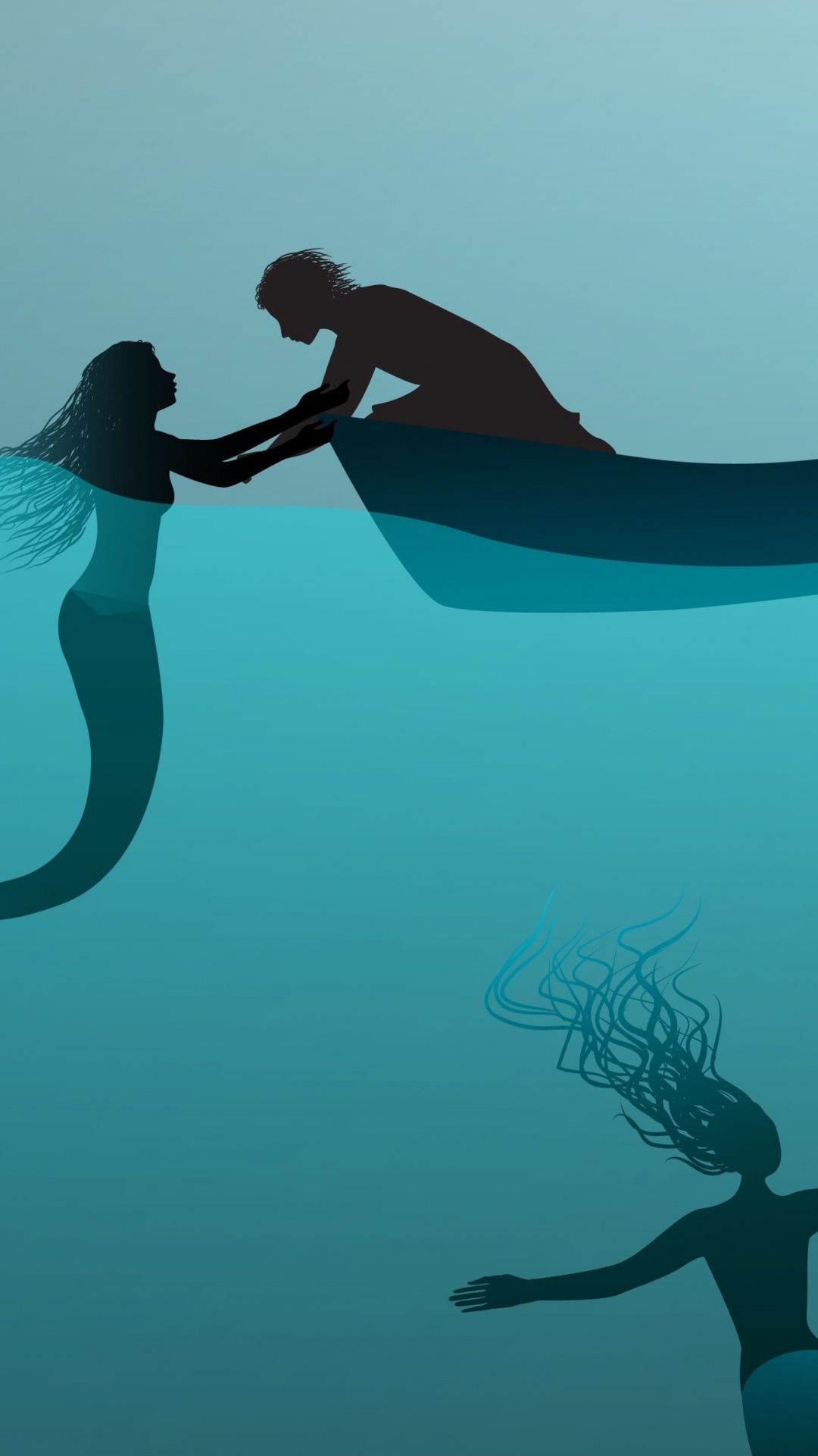 美人鱼, 水下, 神秘的生物, 大海, 电视 壁纸 1080x1920 允许