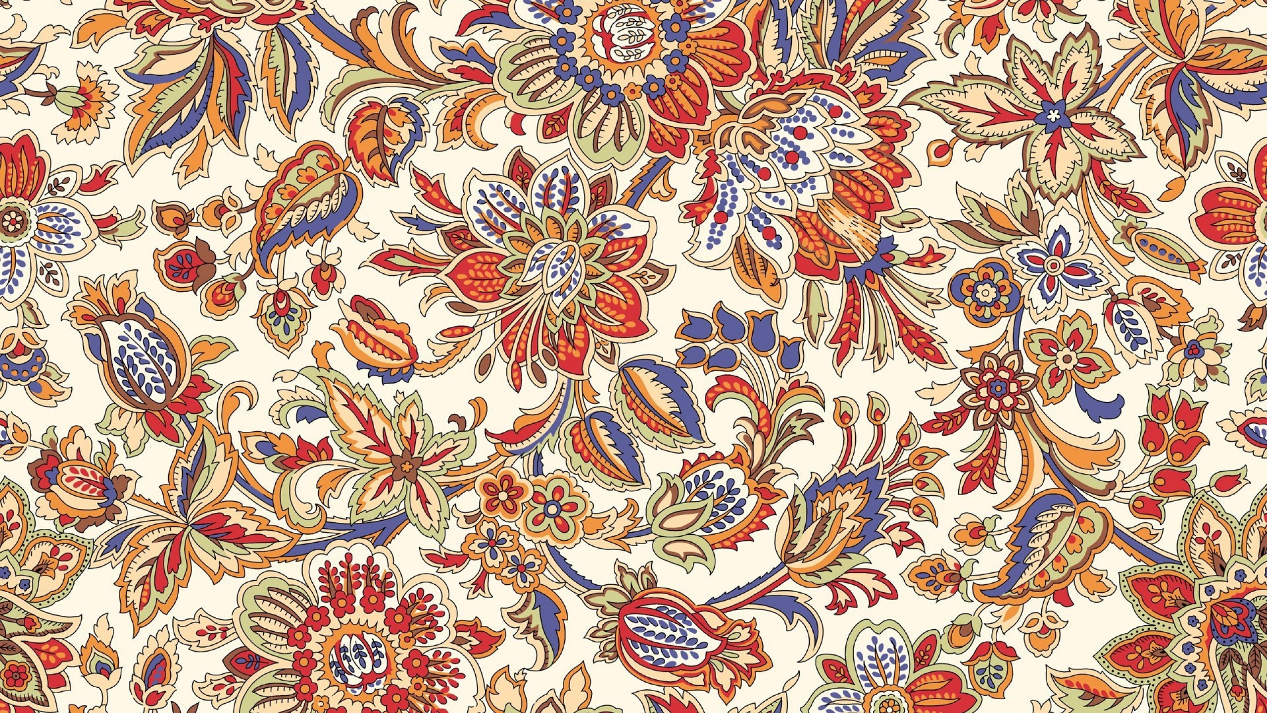Textile Floral Blanc Rouge et Bleu. Wallpaper in 2560x1440 Resolution