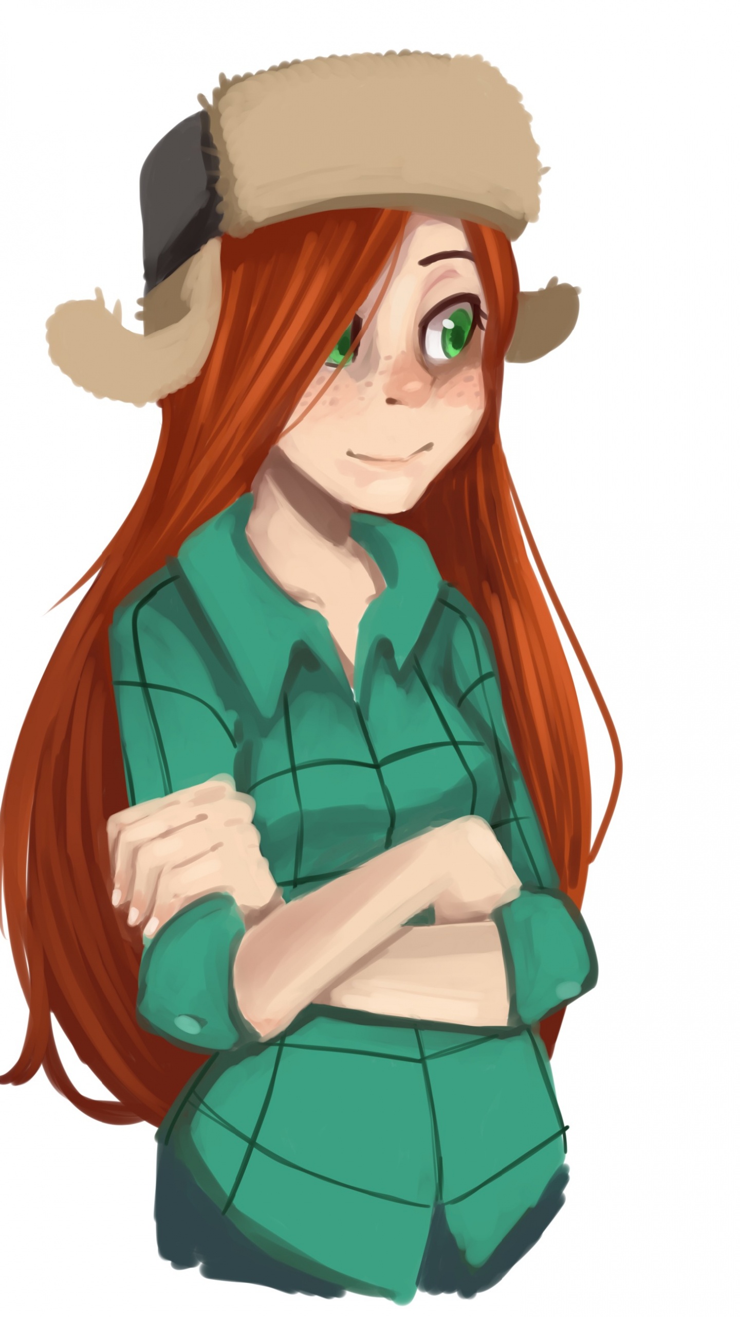 Woman in Green and Blue Dress Anime Character. Wallpaper in 1440x2560 Resolution