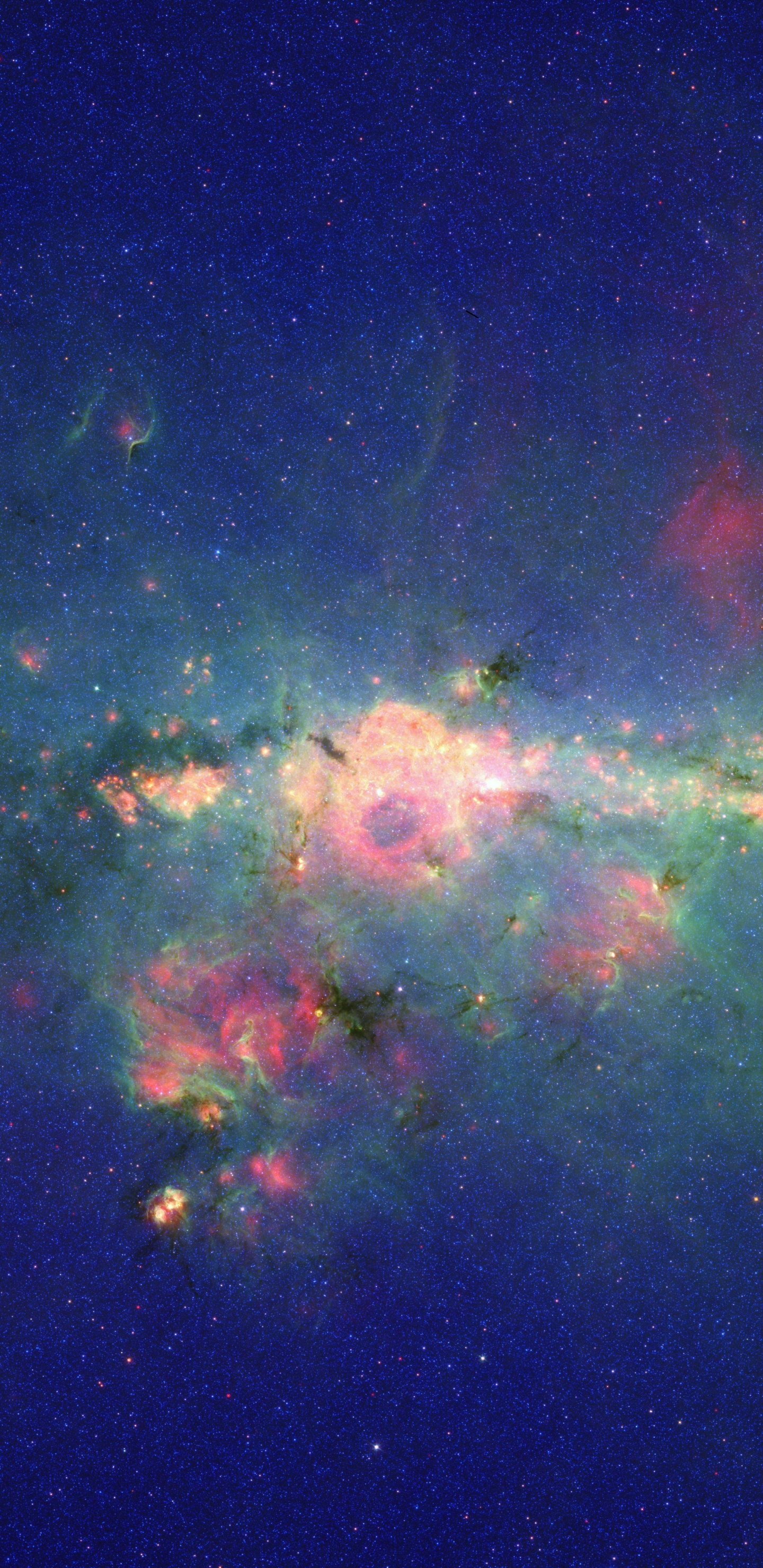银河系, 斯皮策太空望远镜, 明星, 气氛, 天文学对象 壁纸 1440x2960 允许