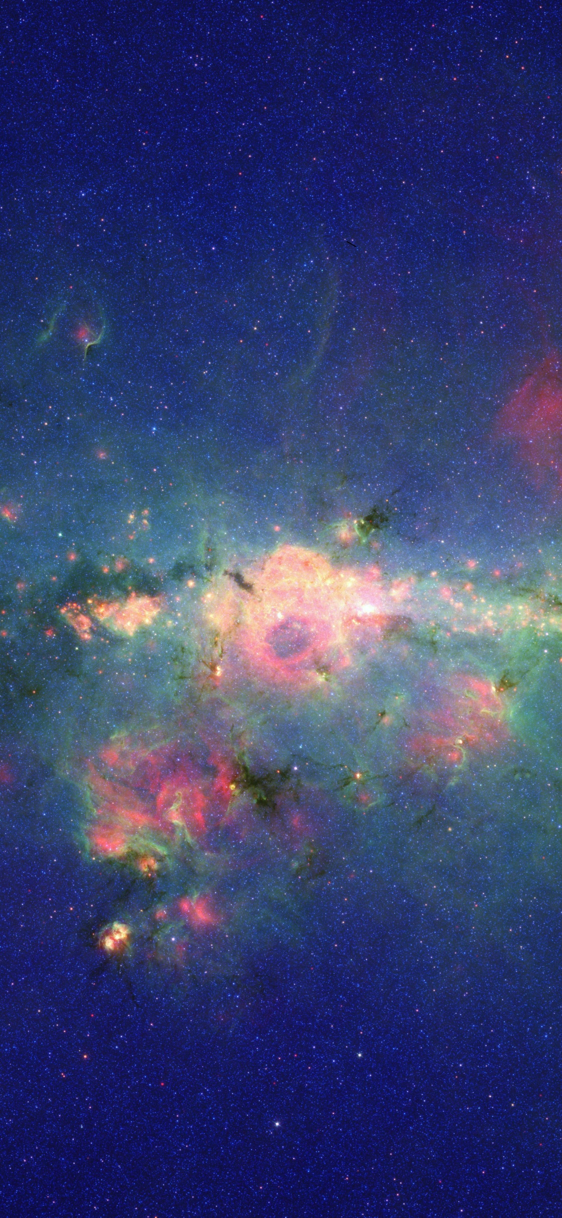 Abbildung Der Grünen Und Blauen Galaxie. Wallpaper in 1125x2436 Resolution
