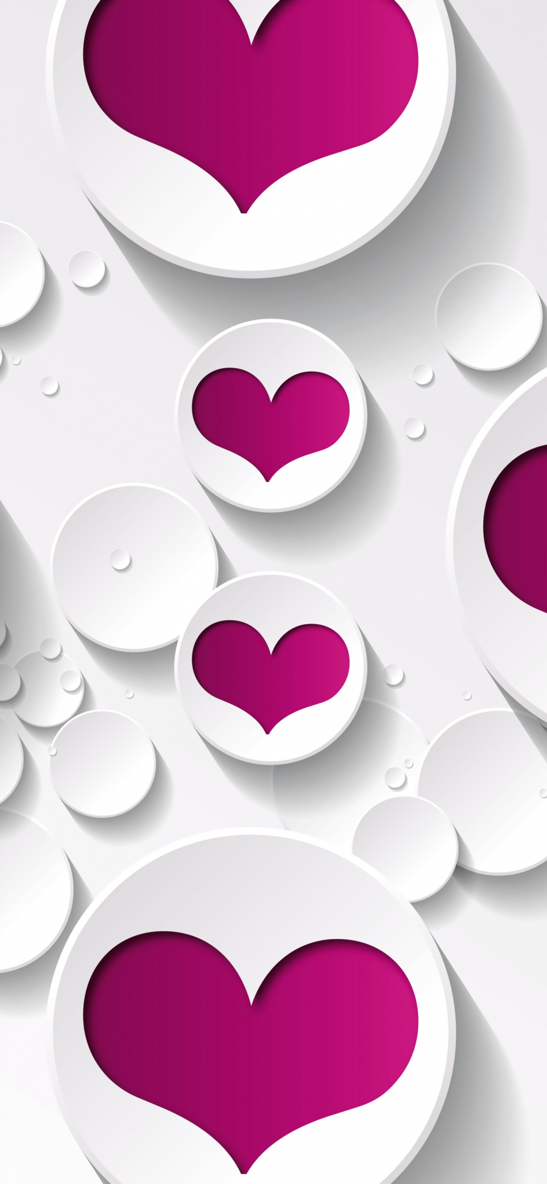 Heart, Pink, Purple, Pattern, Valentines Day. Wallpaper in 1125x2436 Resolution