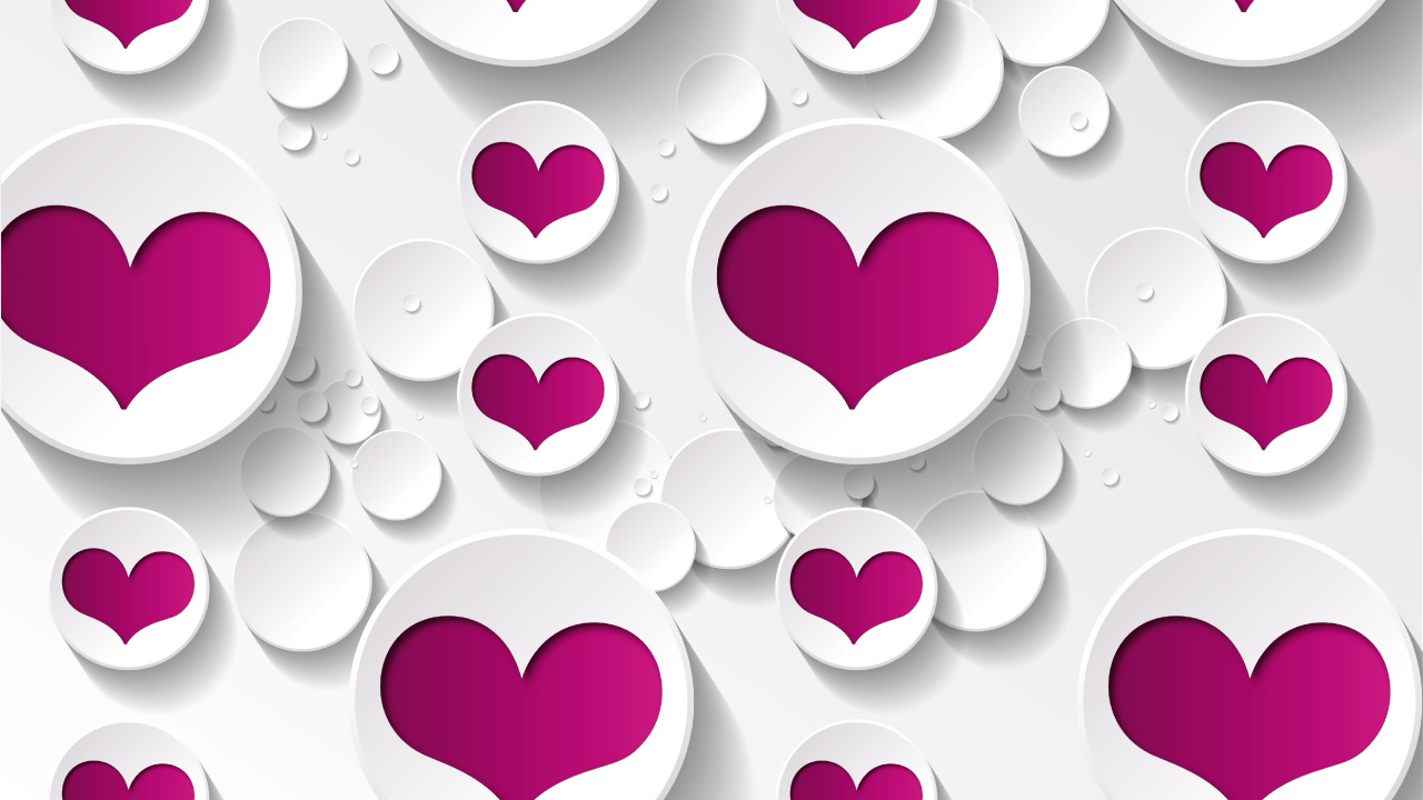 Heart, Pink, Purple, Pattern, Valentines Day. Wallpaper in 1280x720 Resolution