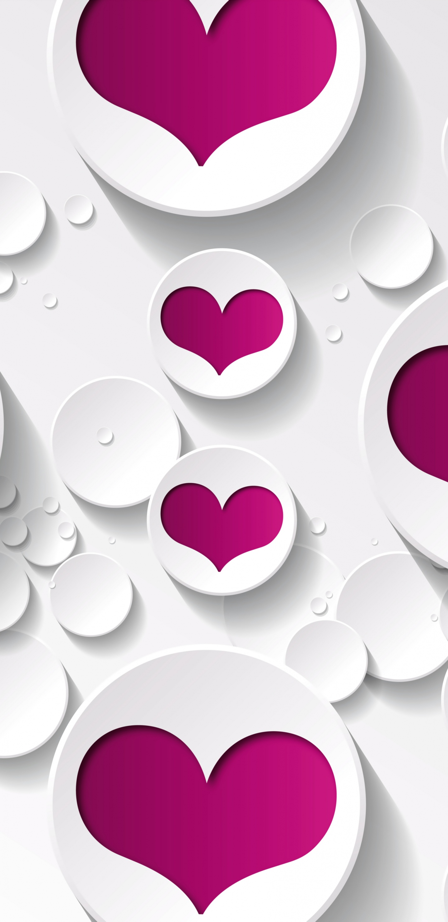 Heart, Pink, Purple, Pattern, Valentines Day. Wallpaper in 1440x2960 Resolution