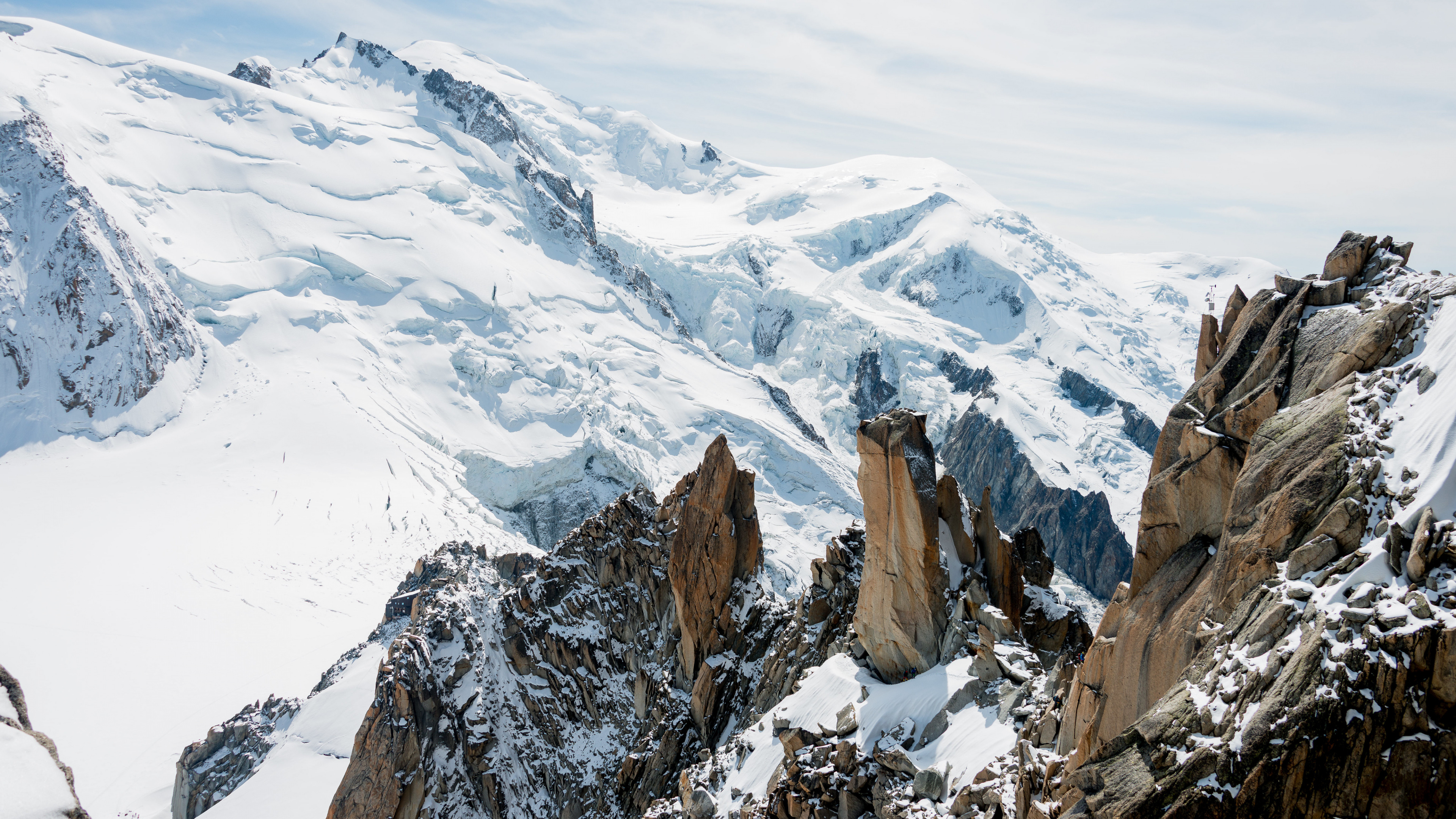 Mont Blanc, Mountainous Landforms, Winter, Mountain Range, Snow. Wallpaper in 3840x2160 Resolution