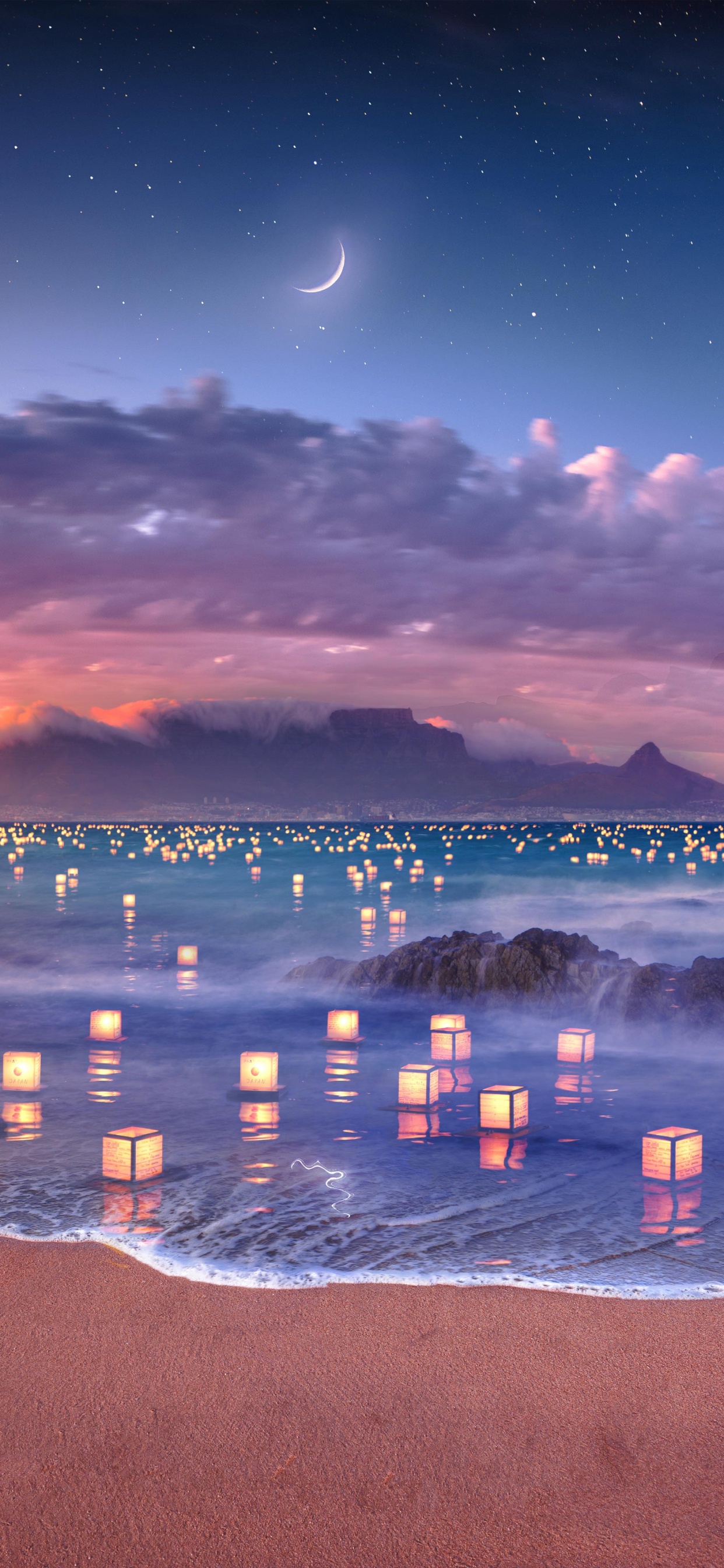 Lumières de Plage, Plage, Eau, Atmosphère, L'écorégion. Wallpaper in 1242x2688 Resolution