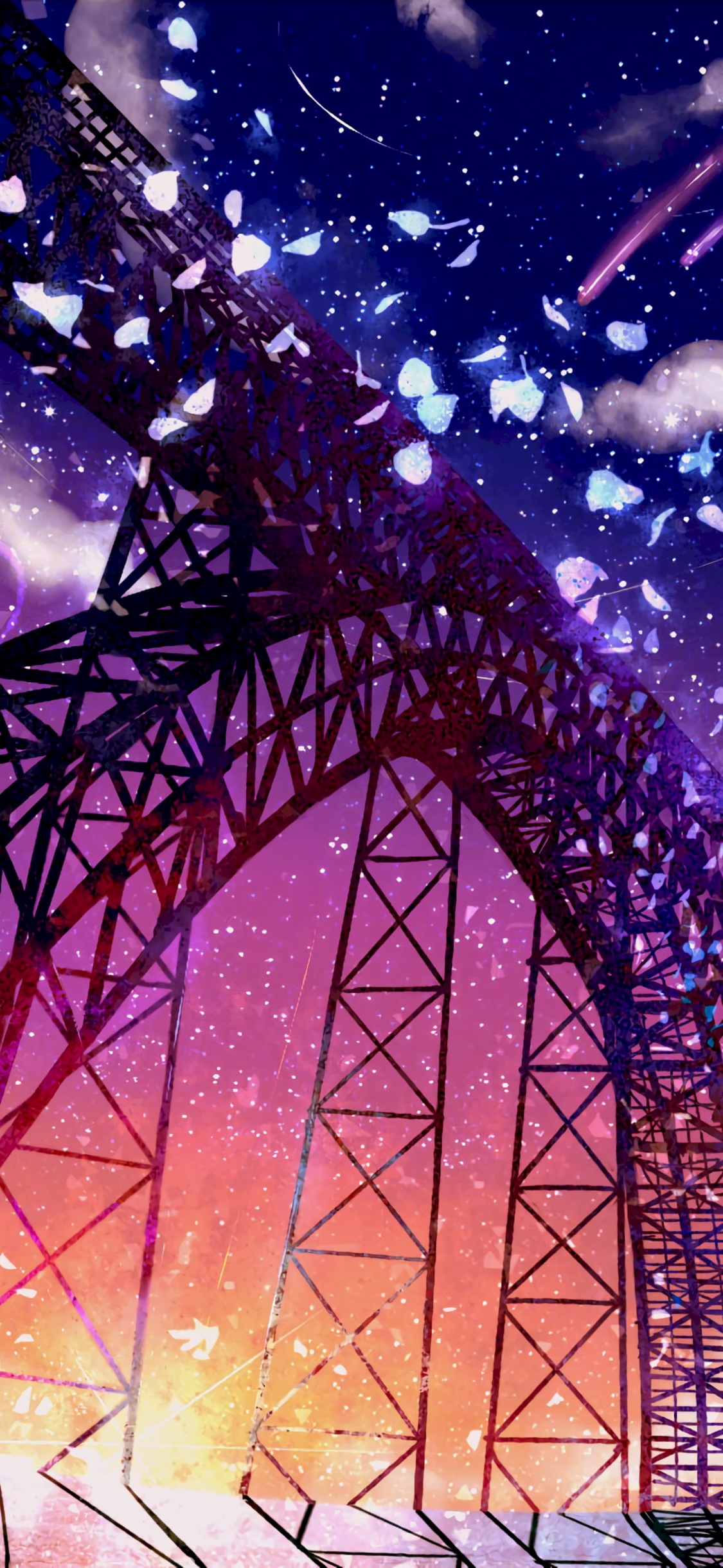 Tour Eiffel Sous Ciel Bleu. Wallpaper in 1125x2436 Resolution