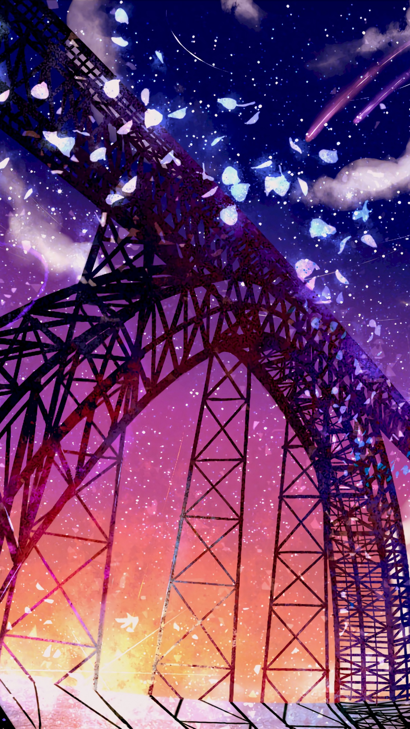 Tour Eiffel Sous Ciel Bleu. Wallpaper in 1440x2560 Resolution