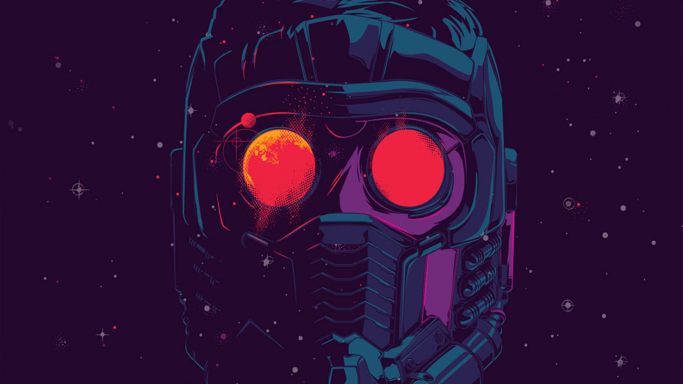 Star-Lord, Art, Affiche, Cercle, Espace. Wallpaper in 1366x768 Resolution