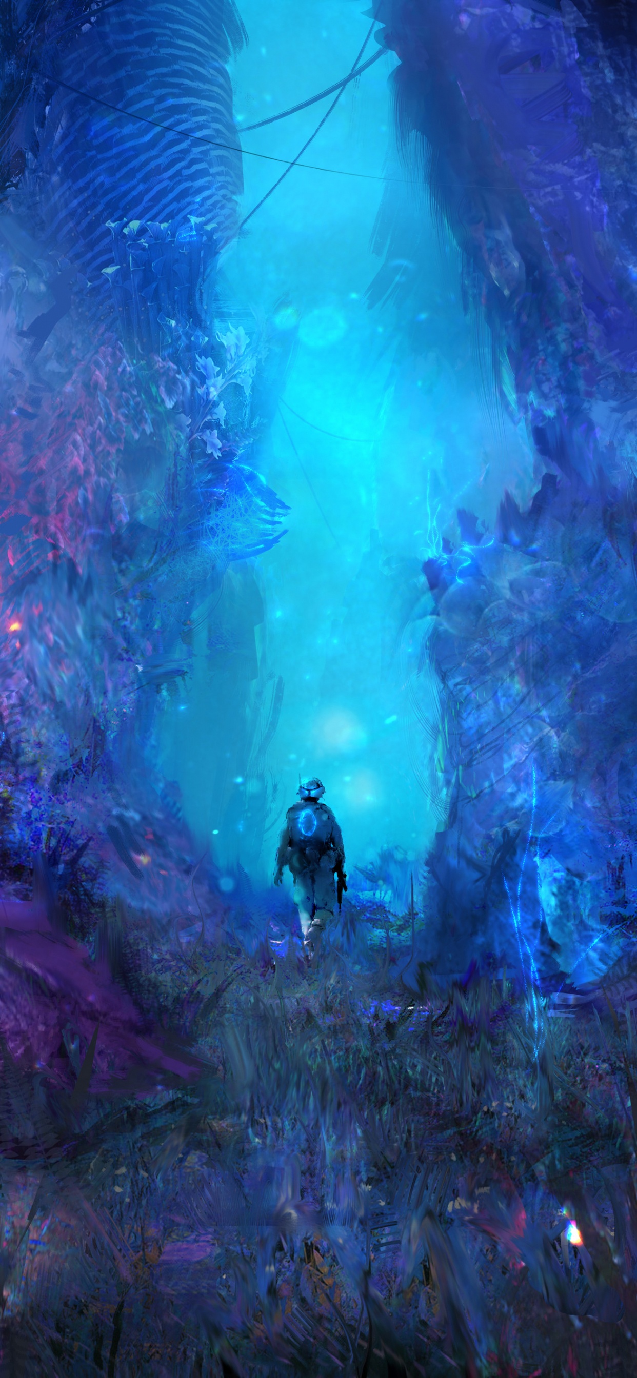 Person in Schwarzer Jacke Und Hose, Die Auf Einer Grünen Wiese Steht. Wallpaper in 1242x2688 Resolution