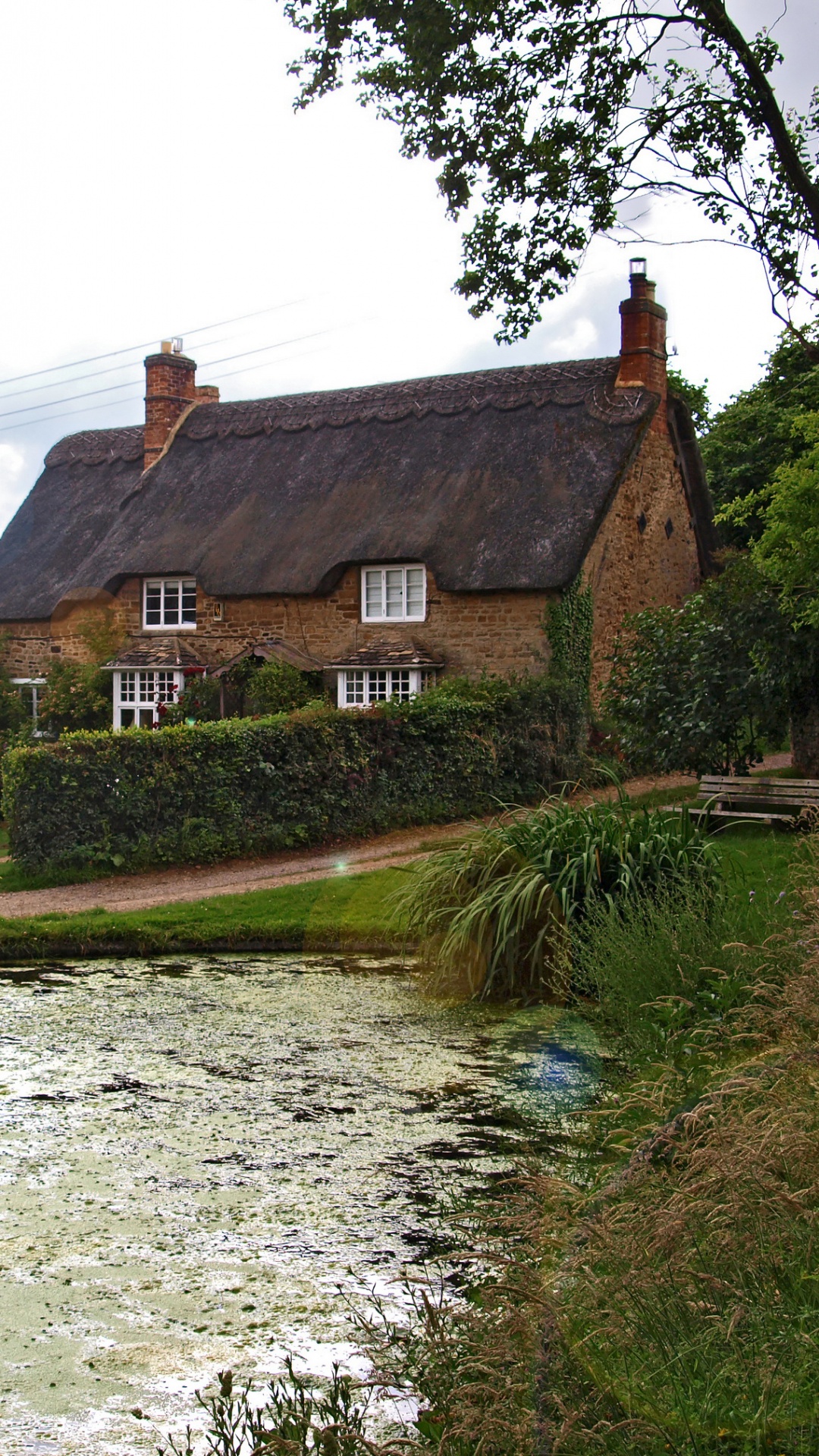 Brown and White House Near Green Trees and Body of Water During Daytime. Wallpaper in 1080x1920 Resolution