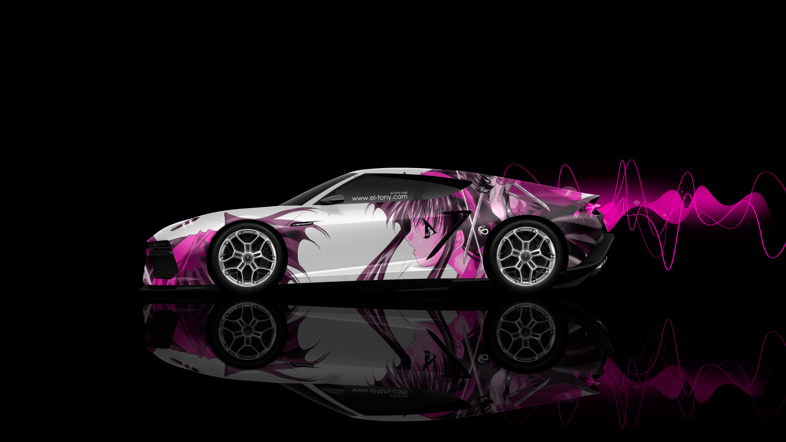 Purple and Black Porsche 911. Wallpaper in 2560x1440 Resolution