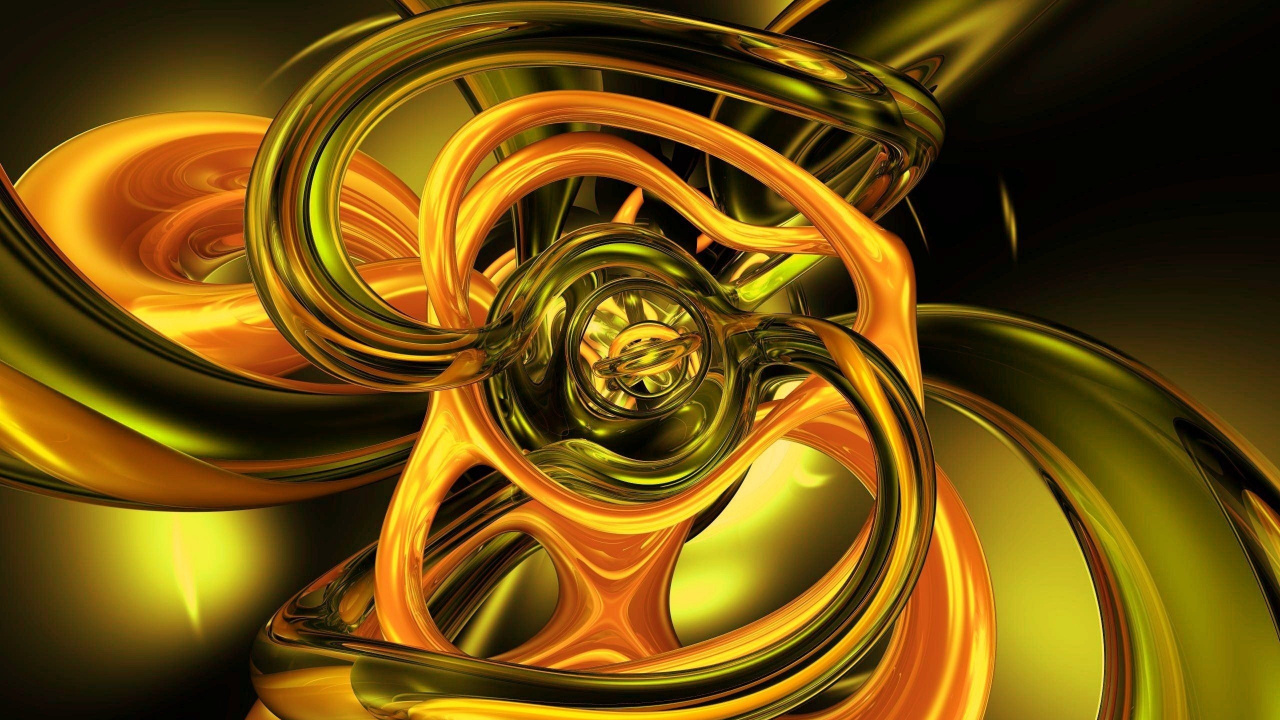 Illustration en Spirale or et Noir. Wallpaper in 1280x720 Resolution